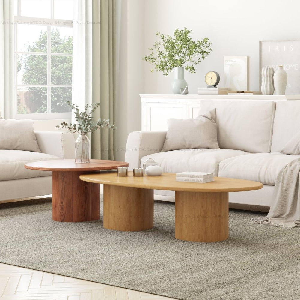 Sedona Serenity Dual Wood Nesting Coffee Table - theruralart.com