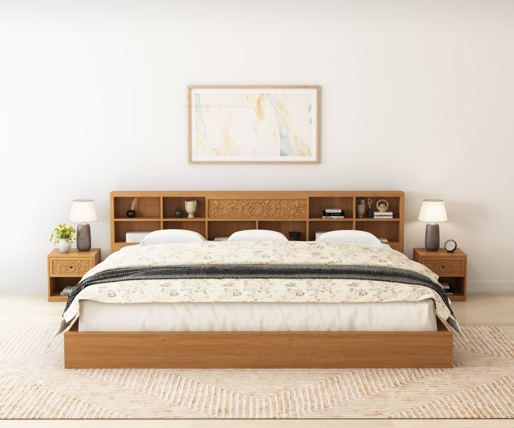 Elizabeth Teakwood Platform Bookcase Bed