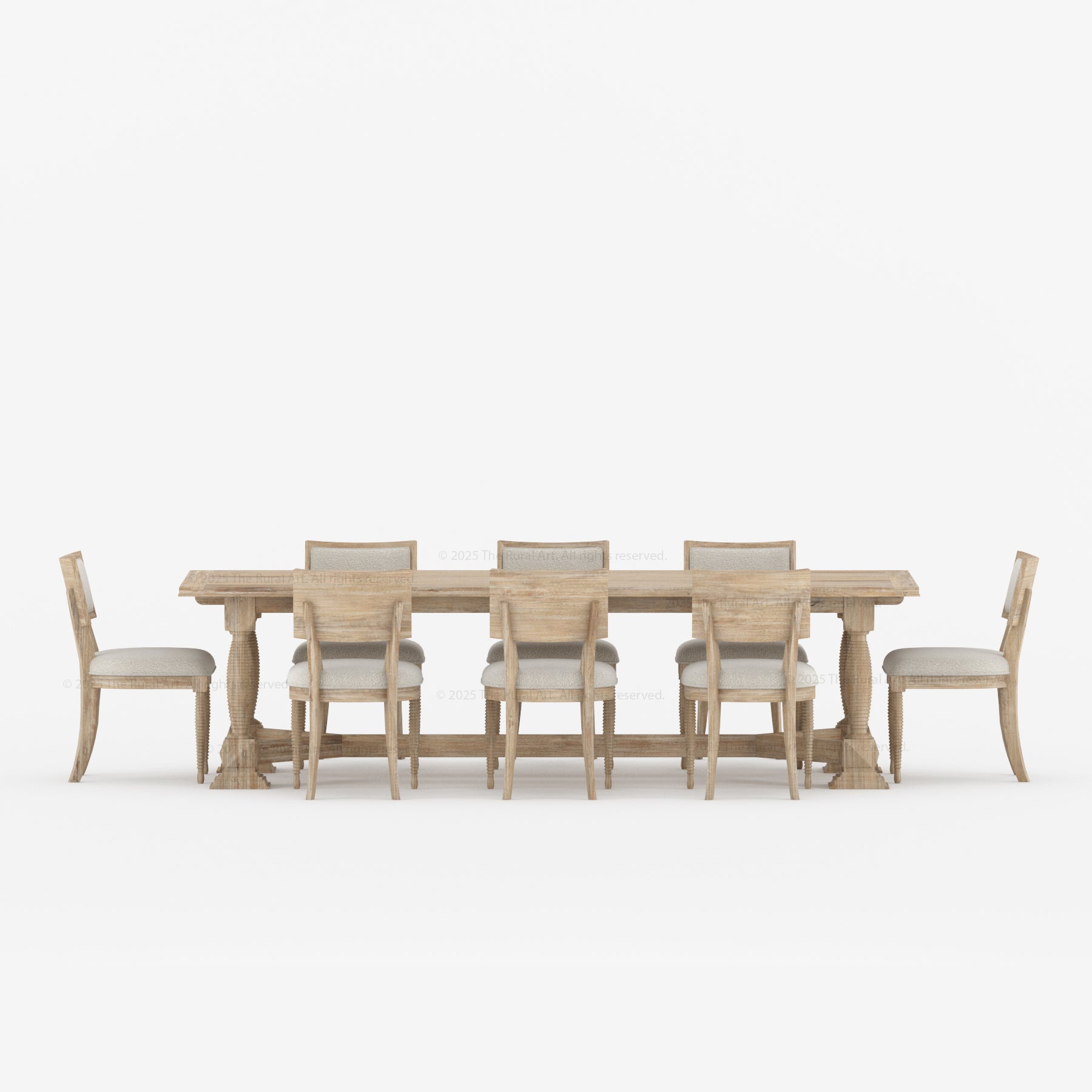 Monterey Solid Wood Dining Table & Upholstered Chair Set