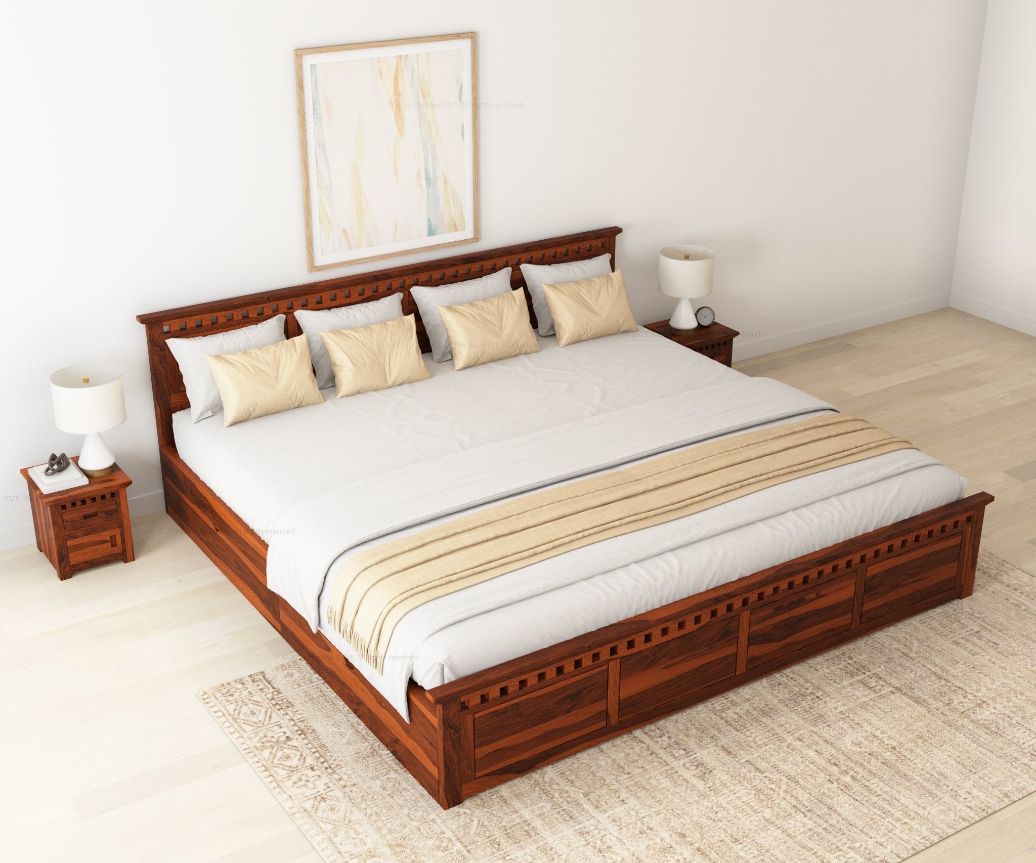 Alameda Solid Wood Storage Platform Bed with Drawers