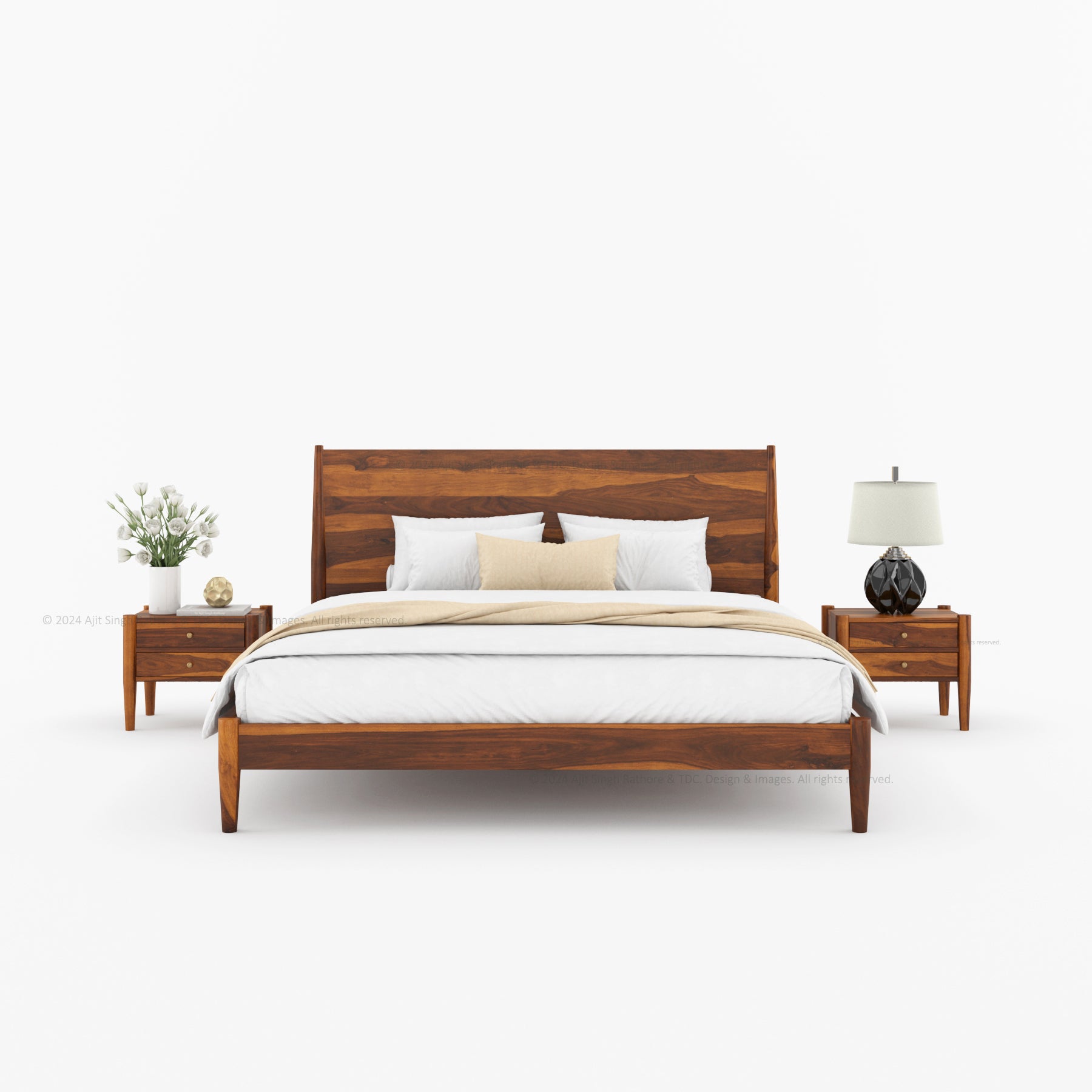 Searcy Solid Wood Platform Bed with Headboard & Slats
