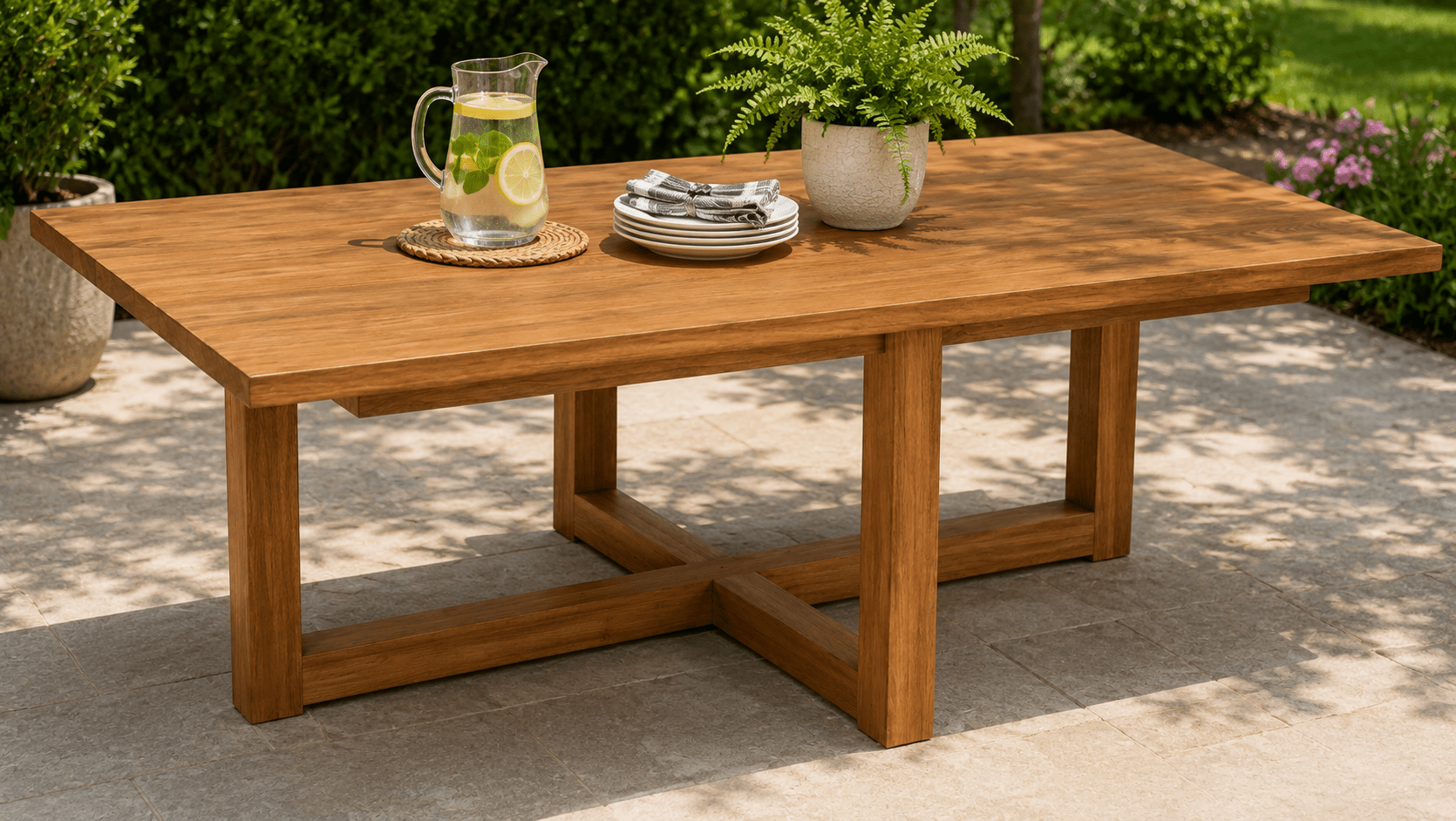 Decatur Solid Teak Wood Rectangular Coffee Table