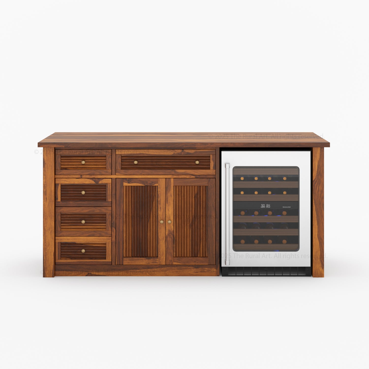 Tuscumbia Solid Wood Kitchen Island with Refrigerator Space & Drop Leaf