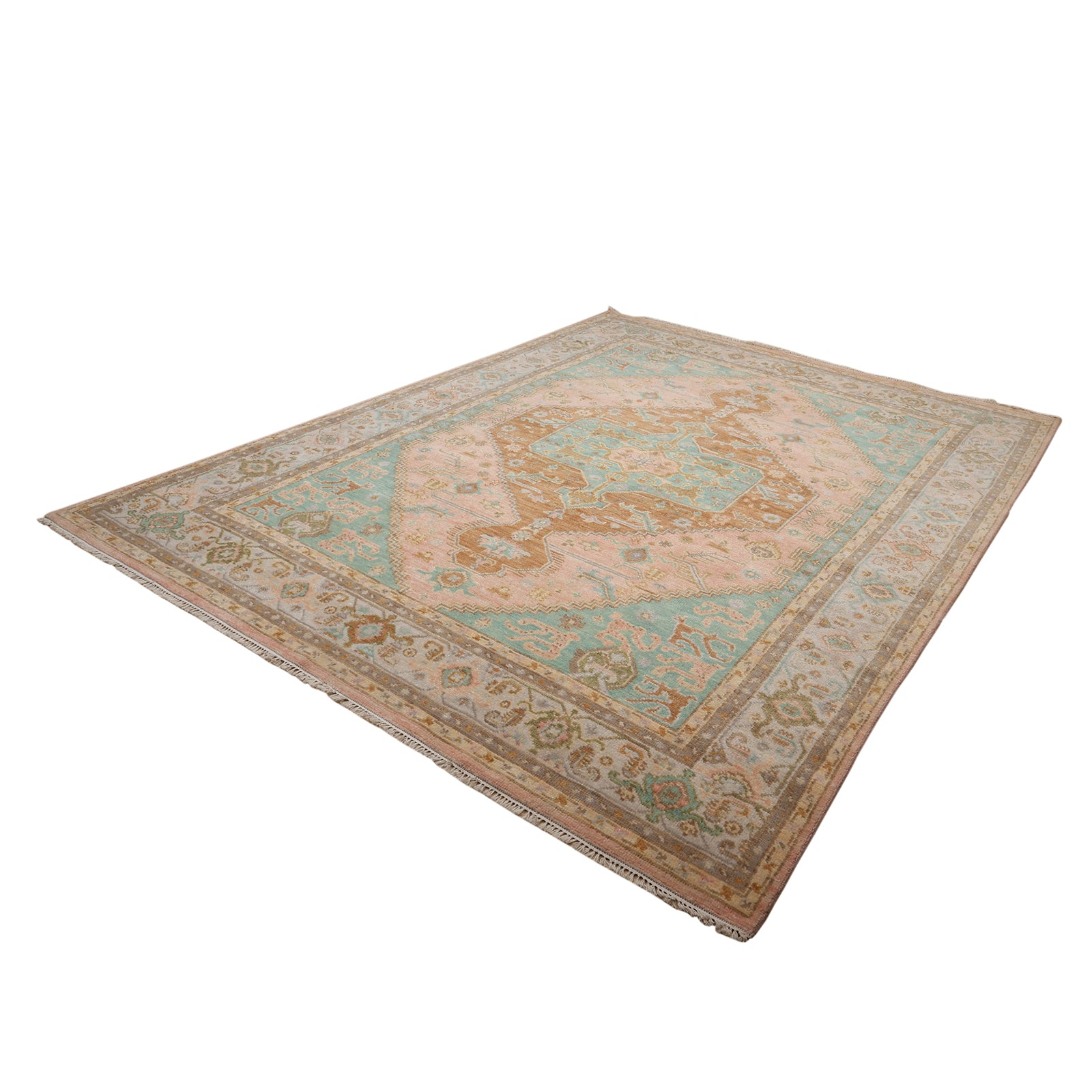 Algarve Vintage Oushak Hand-Knotted Wool Rug