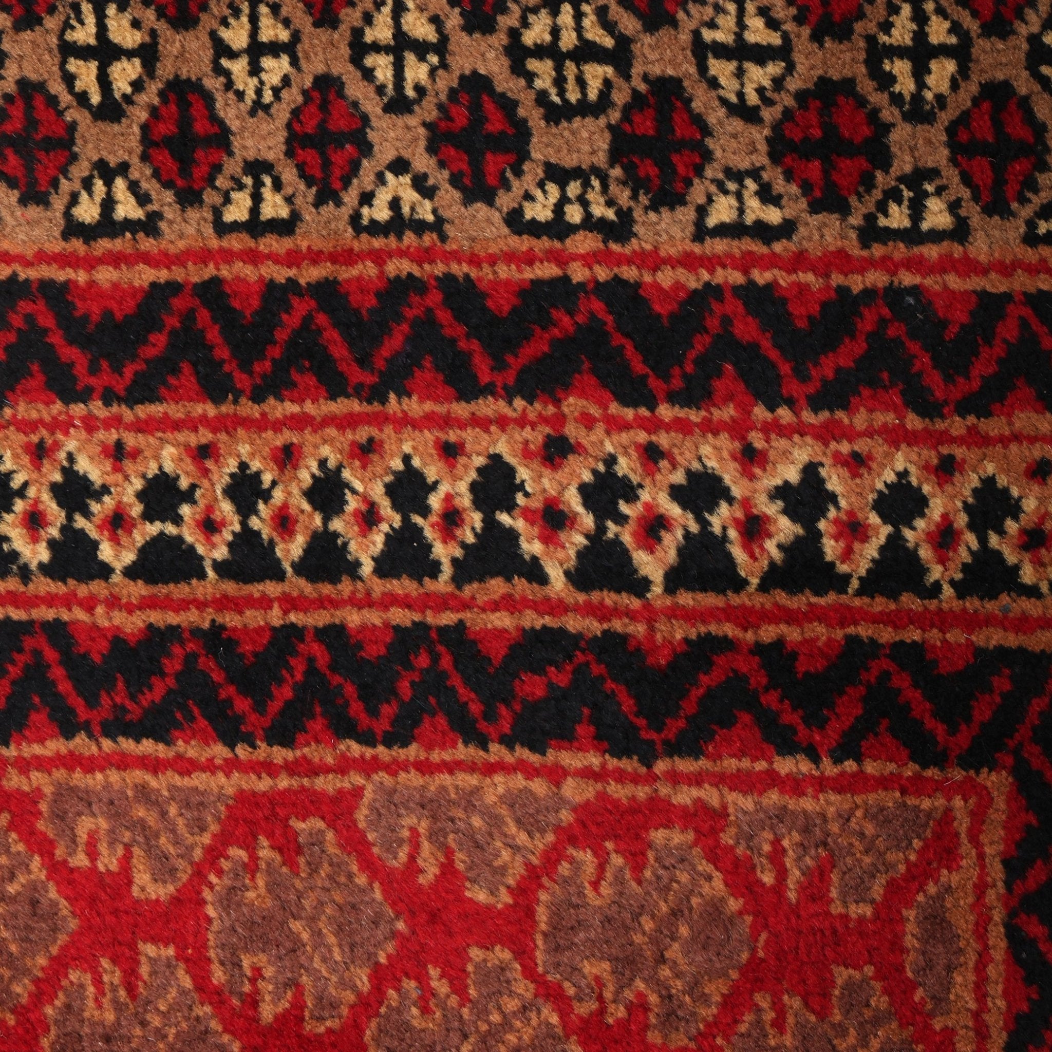 Santa Fe Hand-Knotted Wool Tribal Rug in Ribbon Red Color