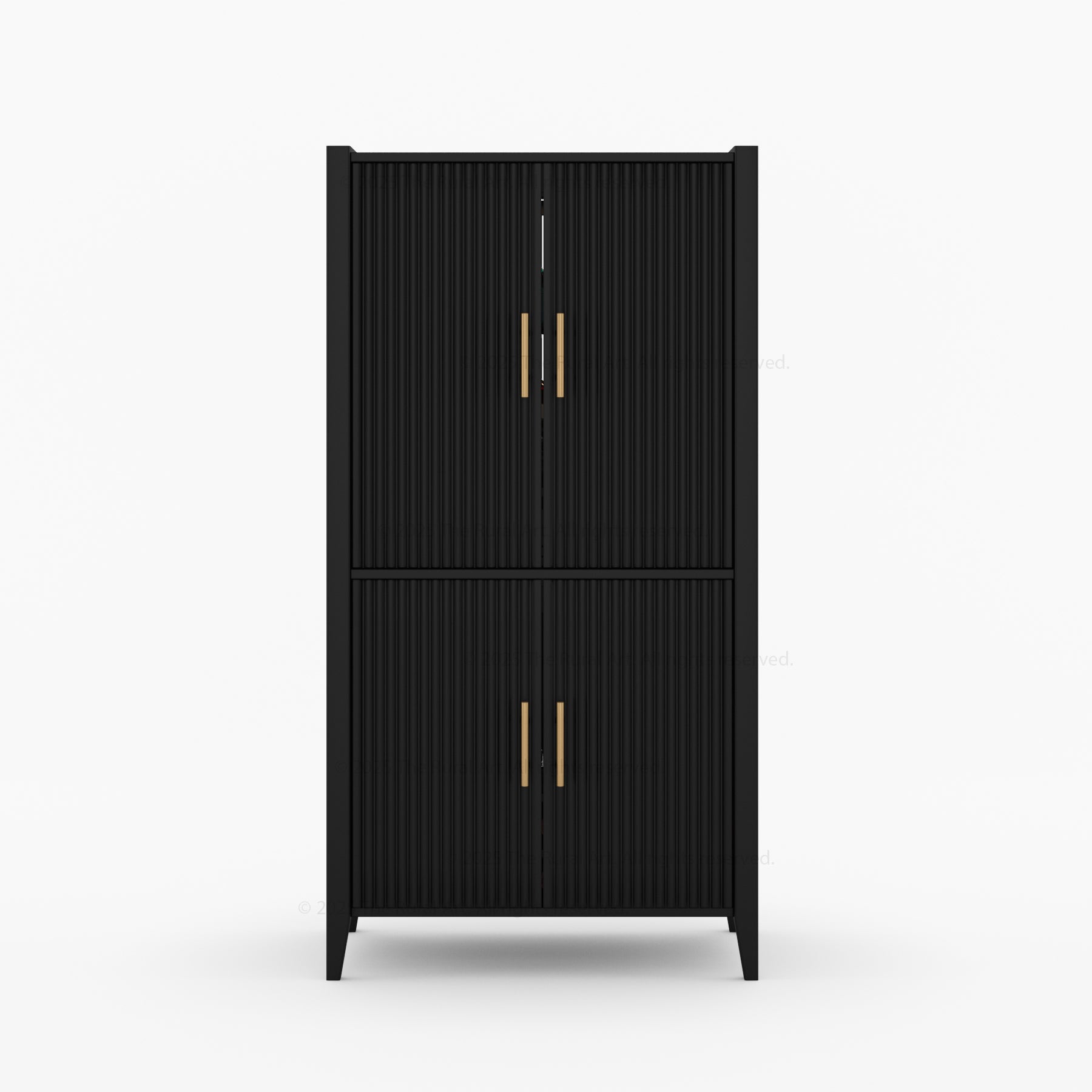 Monarch Tall Bar Cabinet in Solid Wood with Glass-Back Display