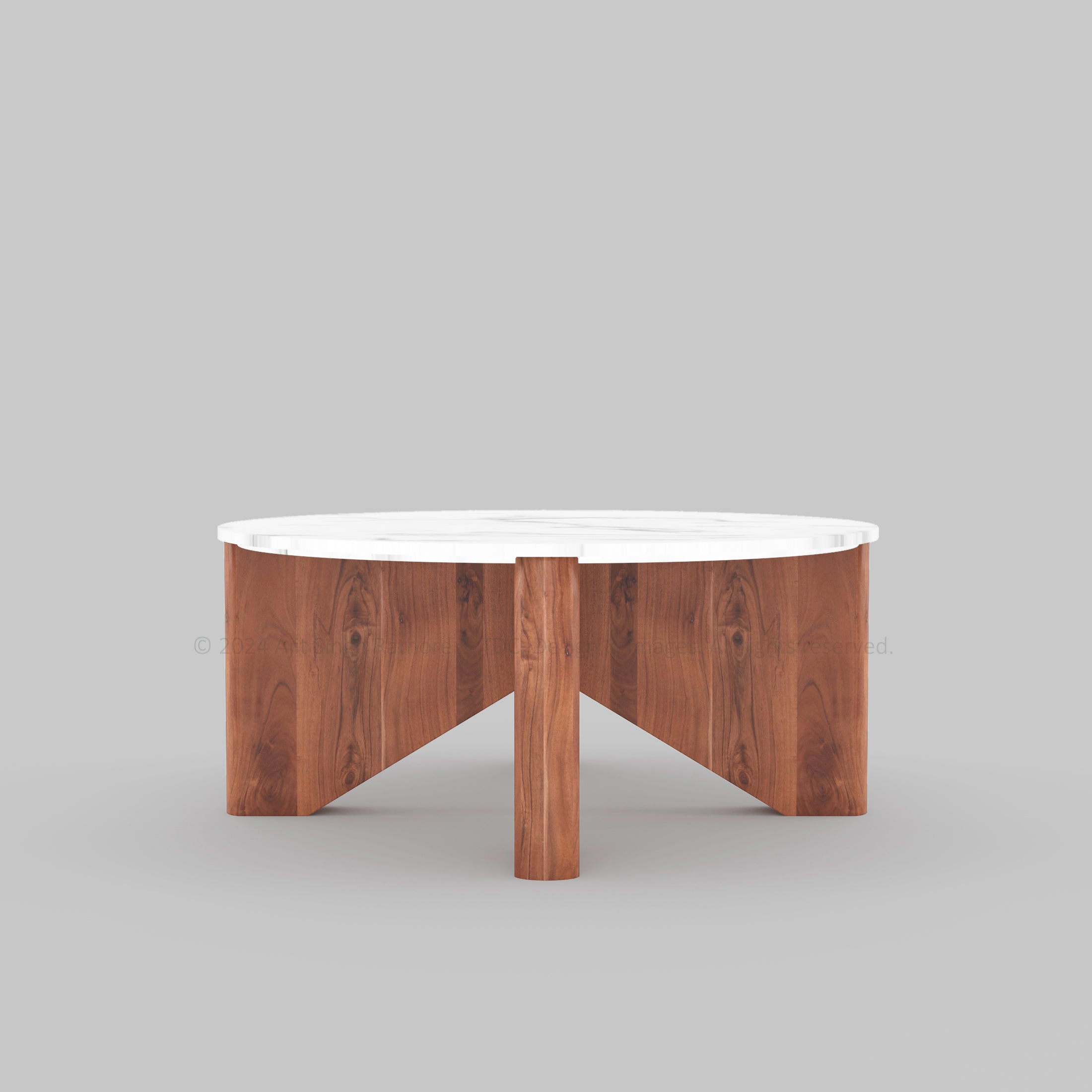 Austin Luxe Solid Wood Marble Coffee Table