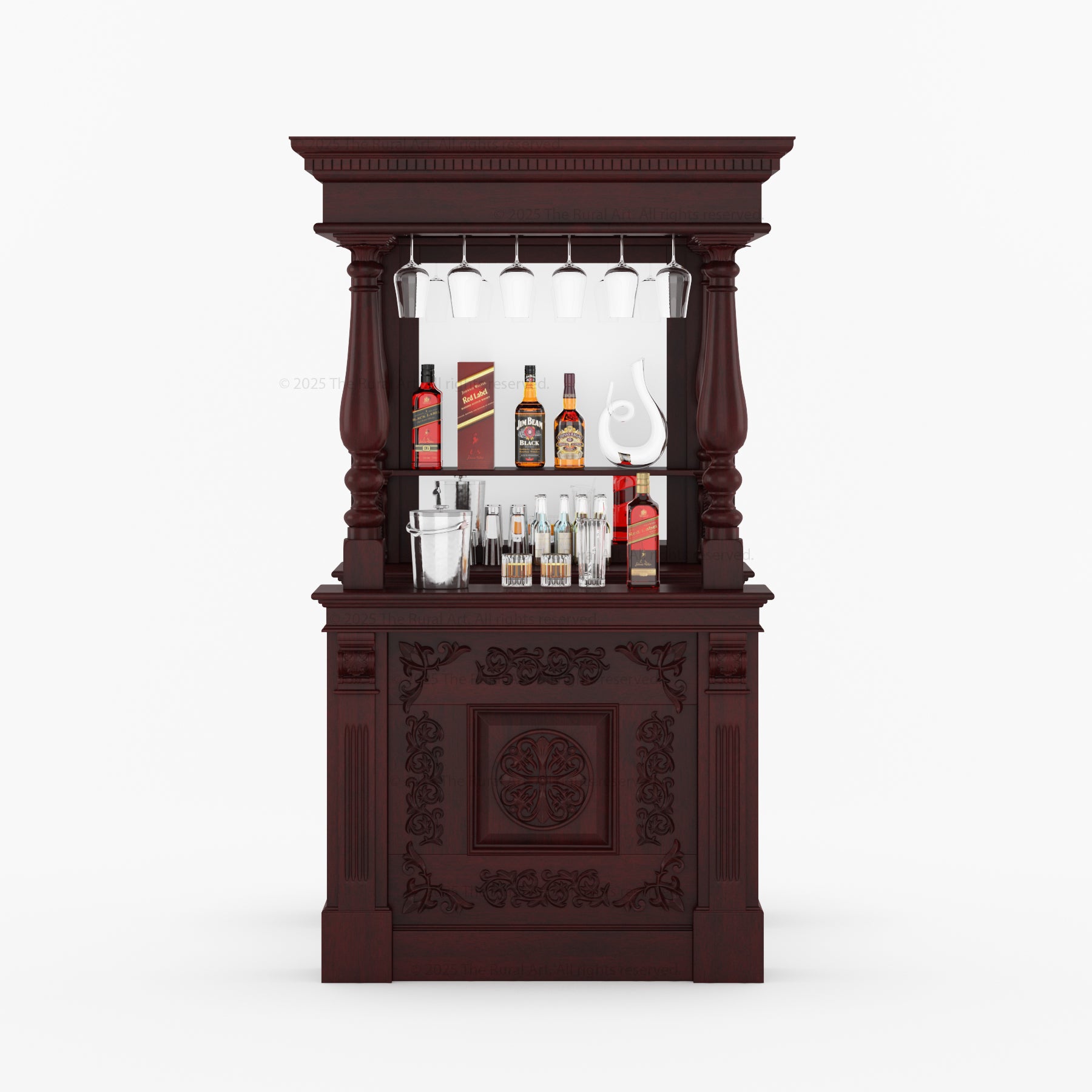 Italian Luxury Ornate Carved Wine Bar - Made in Italy