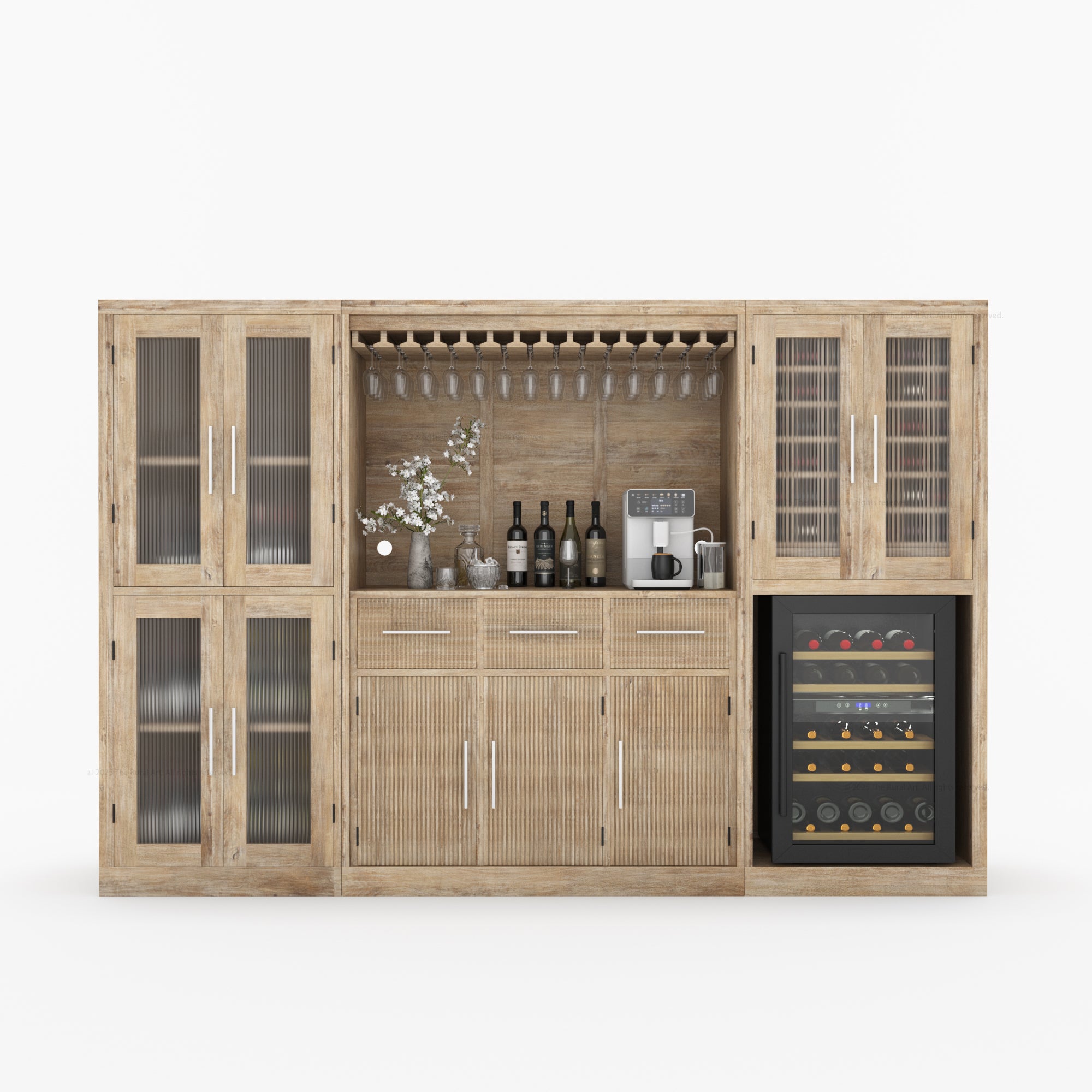 Kentucky Grand Reserve Wine Bar Cabinet with Fridge Space & Coffee Station