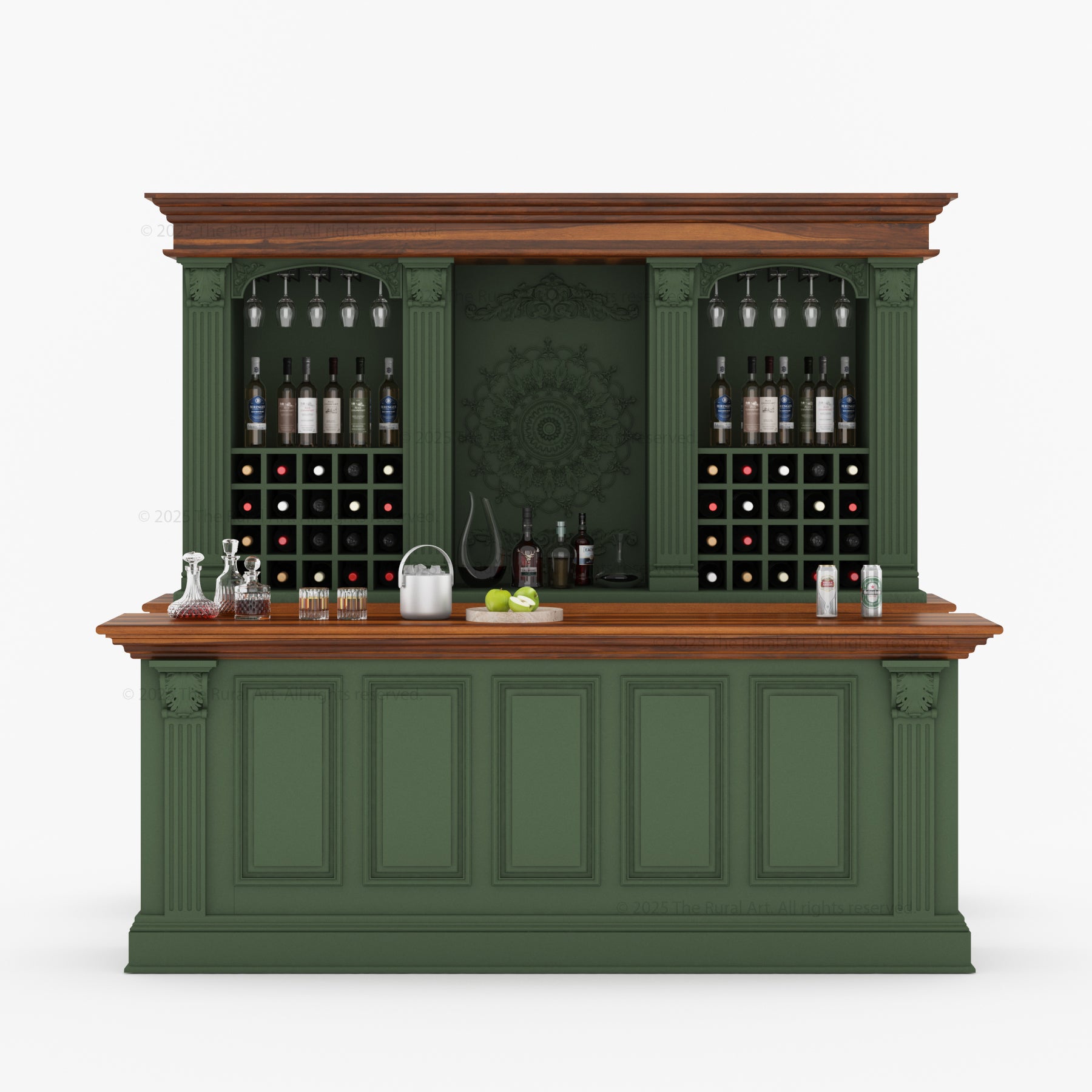 Napa Valley Grandeur Wine Bar Hutch and Counter