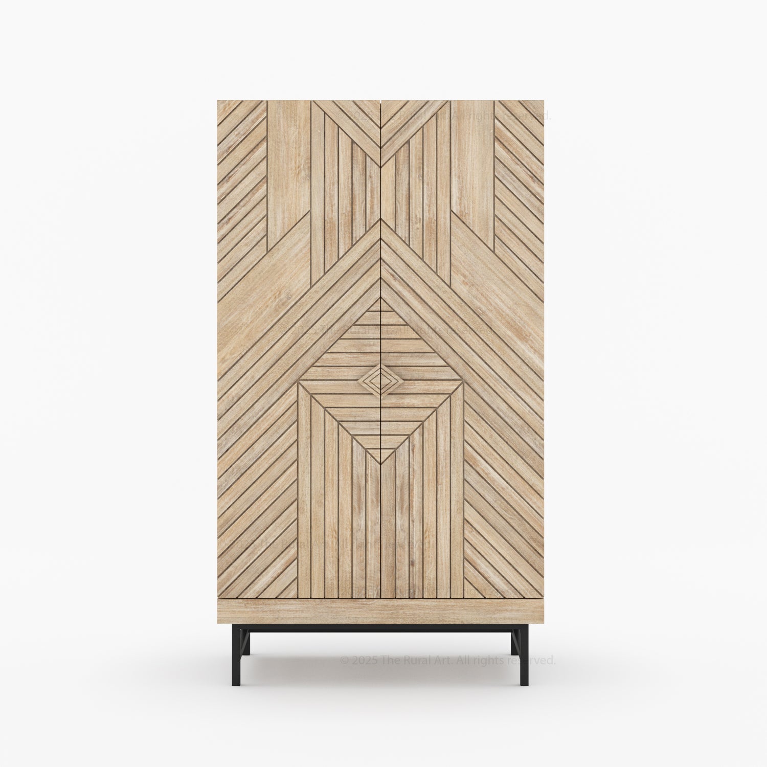 Charleston Rustic Modern Tall Bar Cabinet With Wine Storage