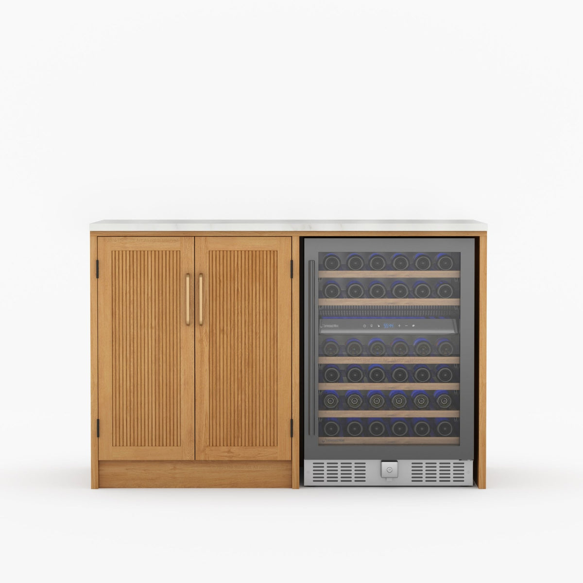 Fresno Modern Solid Wood Wine Bar Cabinet with Fridge Cutout