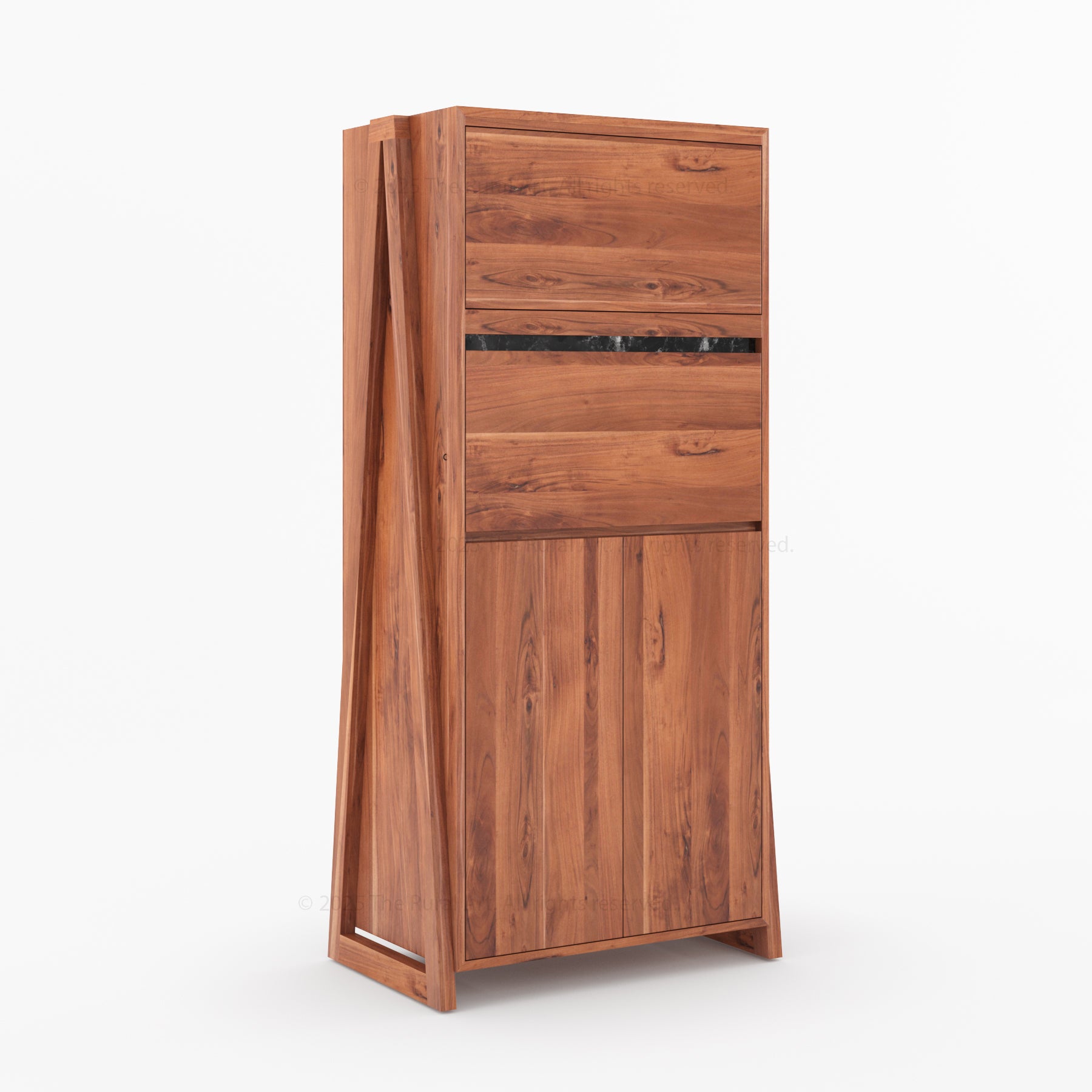 Beckley Solid Wood Revolving Wine Bar Cabinet
