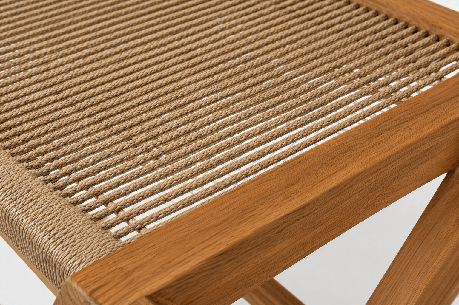 Livermore Solid Teak Wood Folding Rope Lounge Chair