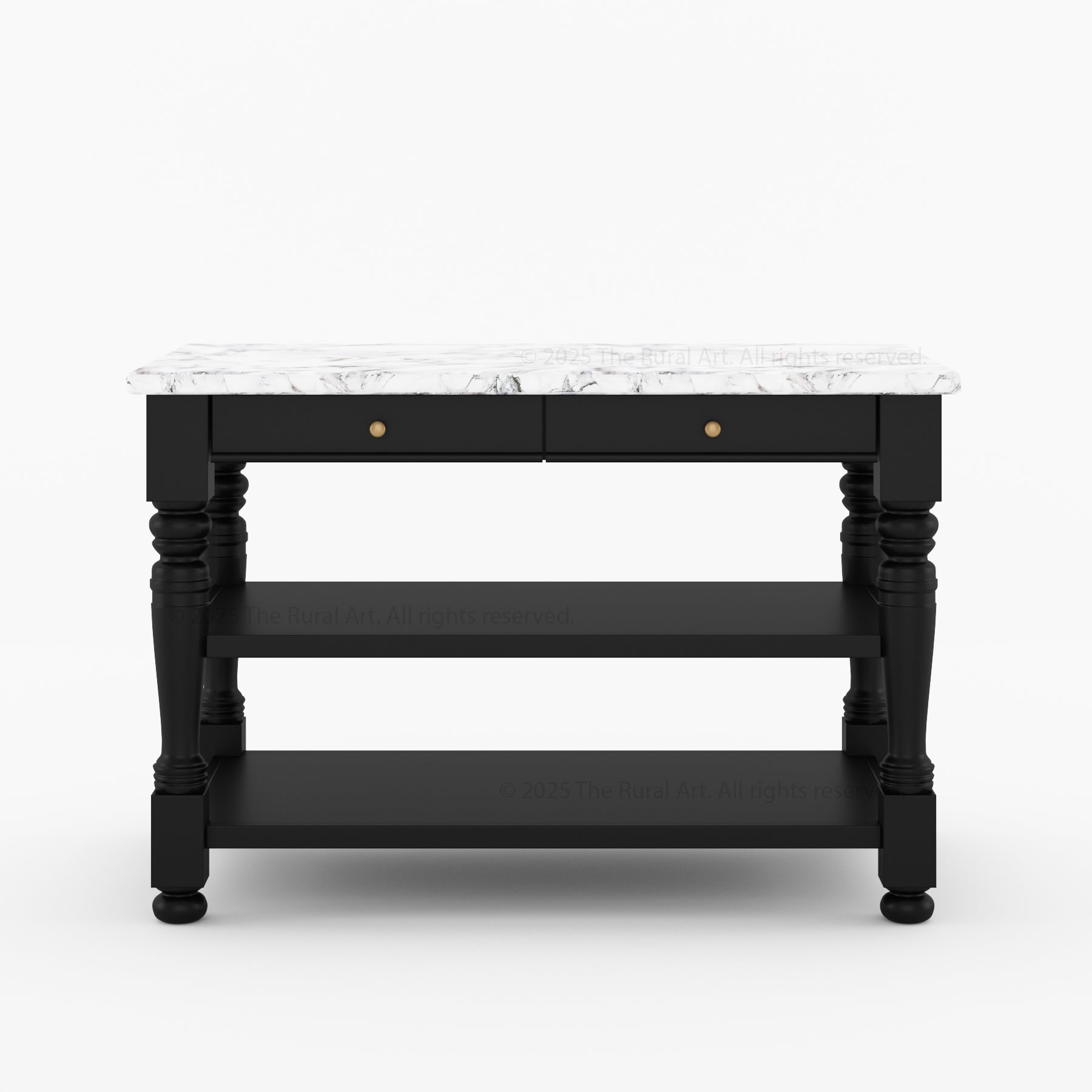 Tampa Solid Wood Kitchen Island with Marble Top