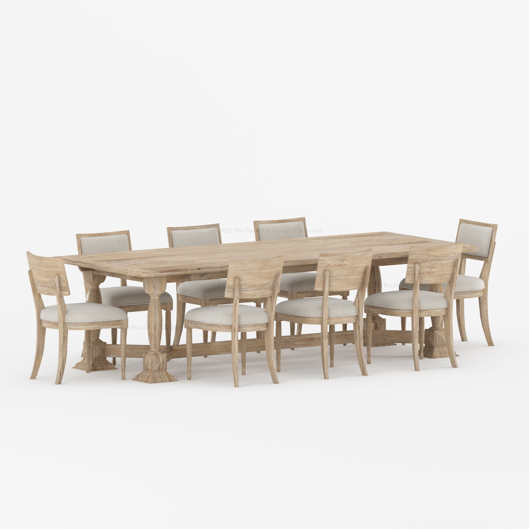 Monterey Solid Wood Dining Table & Upholstered Chair Set