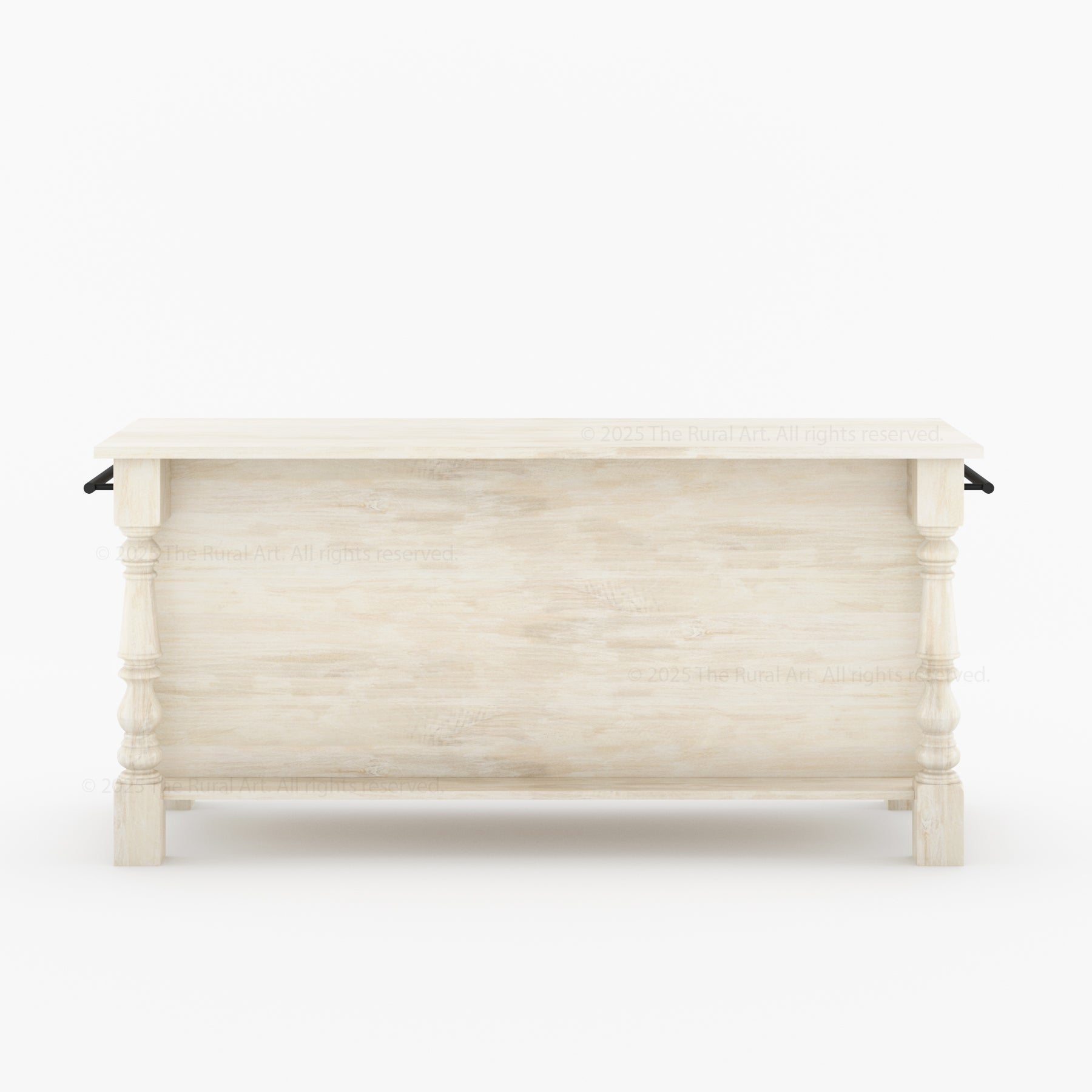 Bridgeport Solid Wood Kitchen Island with Storage & Turned Legs