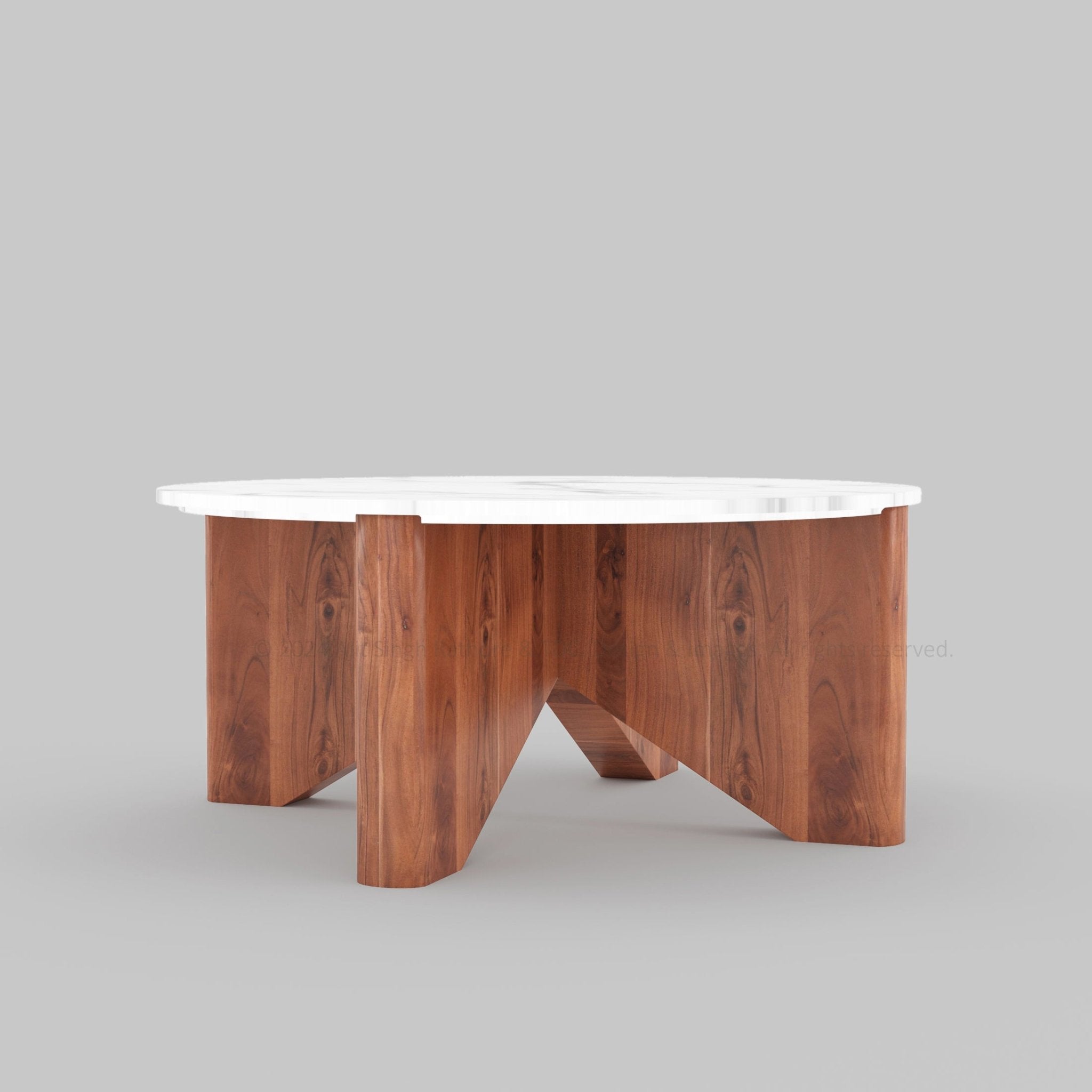Austin Luxe Solid Wood Marble Coffee Table