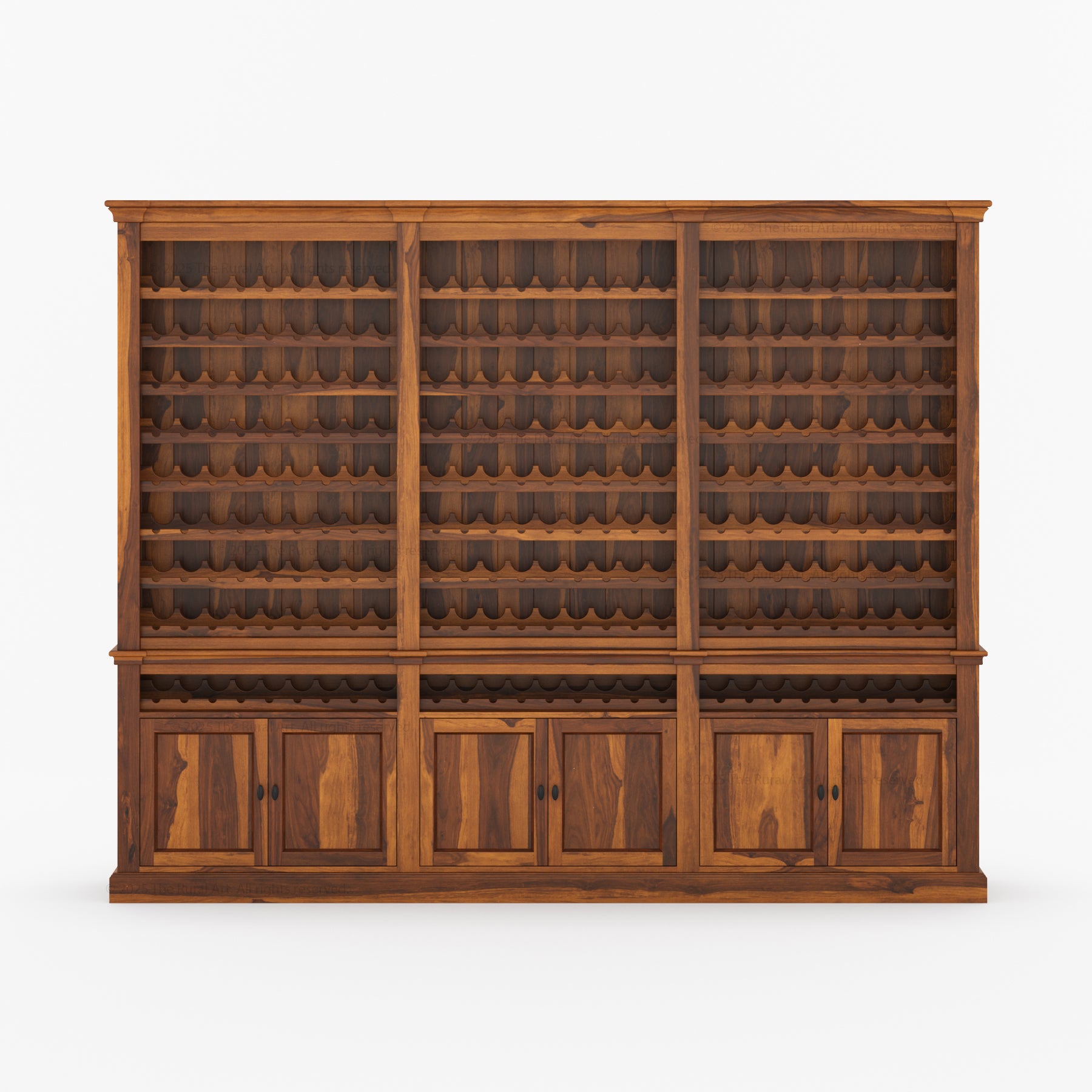 Grand 300 Bottle Wine Cellar Storage Rack Handcrafted In Solid Wood