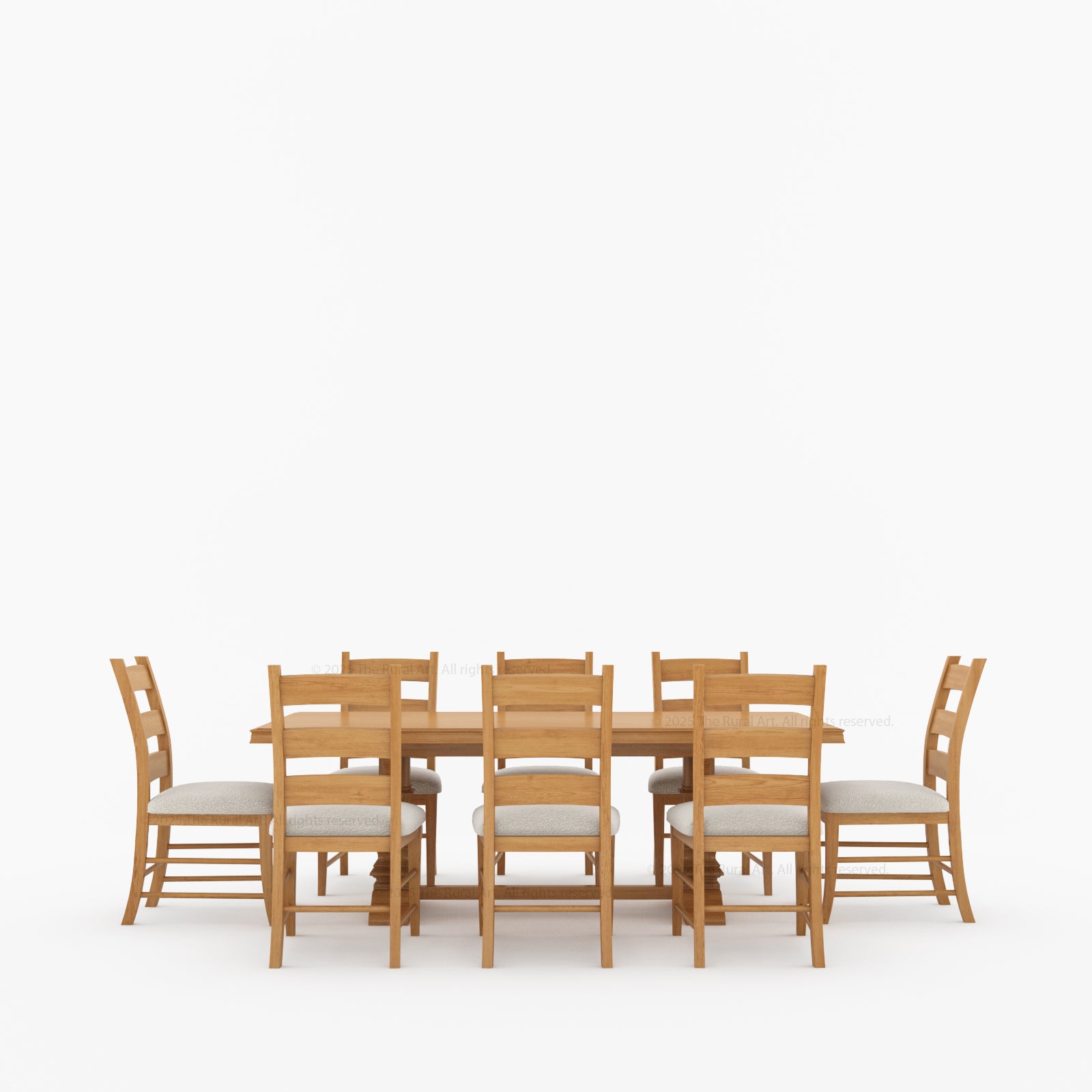 Goldfield Classic Solid Wood Dining Table & Ladder Back Chair Set