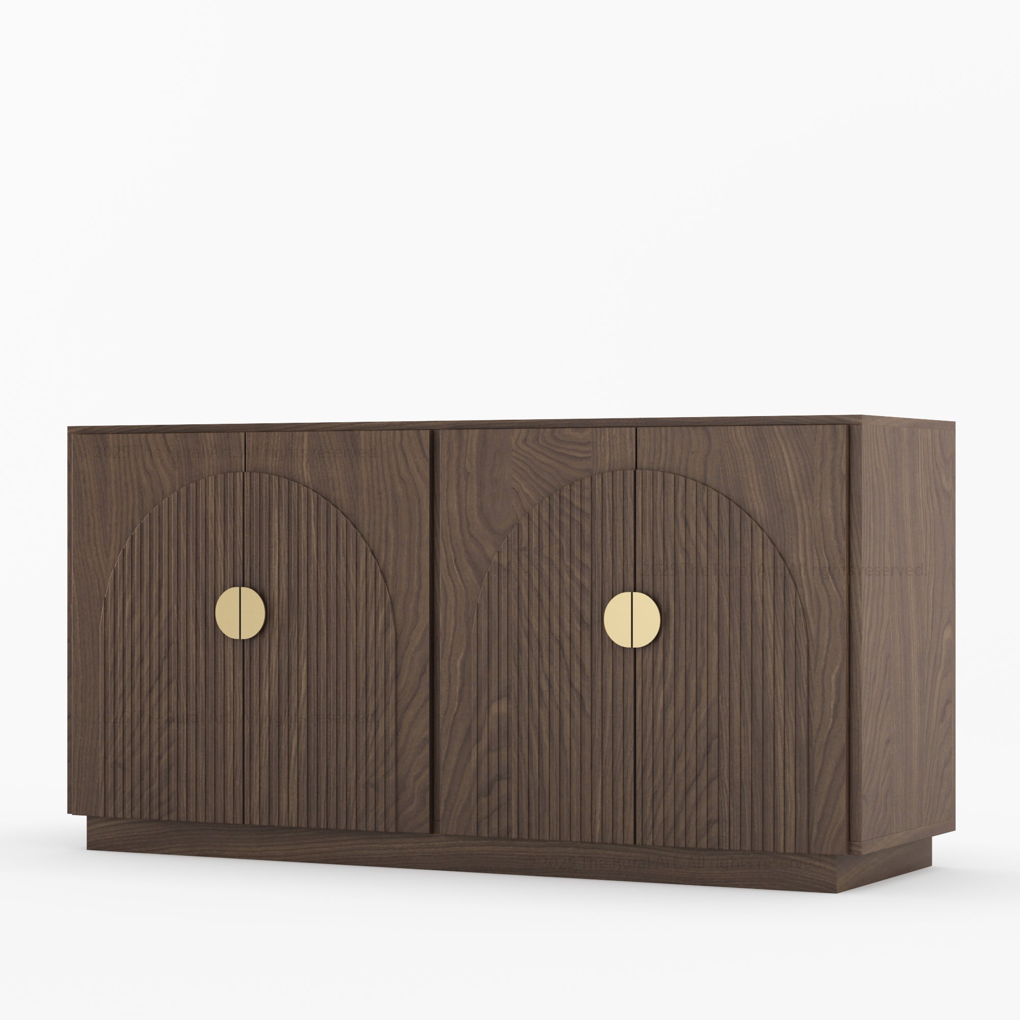 Clifton Fluted Arc-Front Solid Wood Wine Bar Sideboard