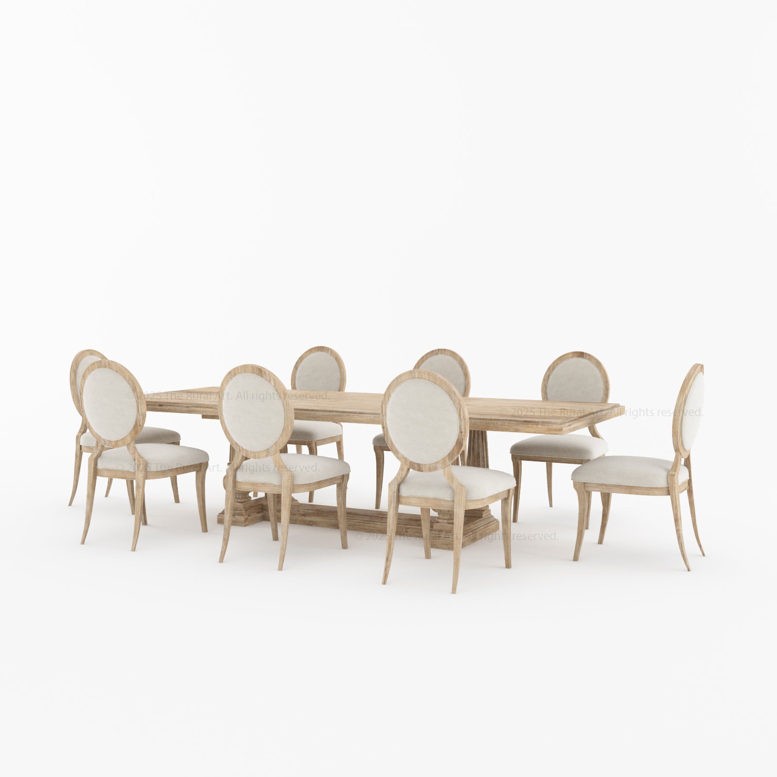 San Pedro Solid Wood Double Pedestal Dining Table – Rustic Grandeur Reimagined