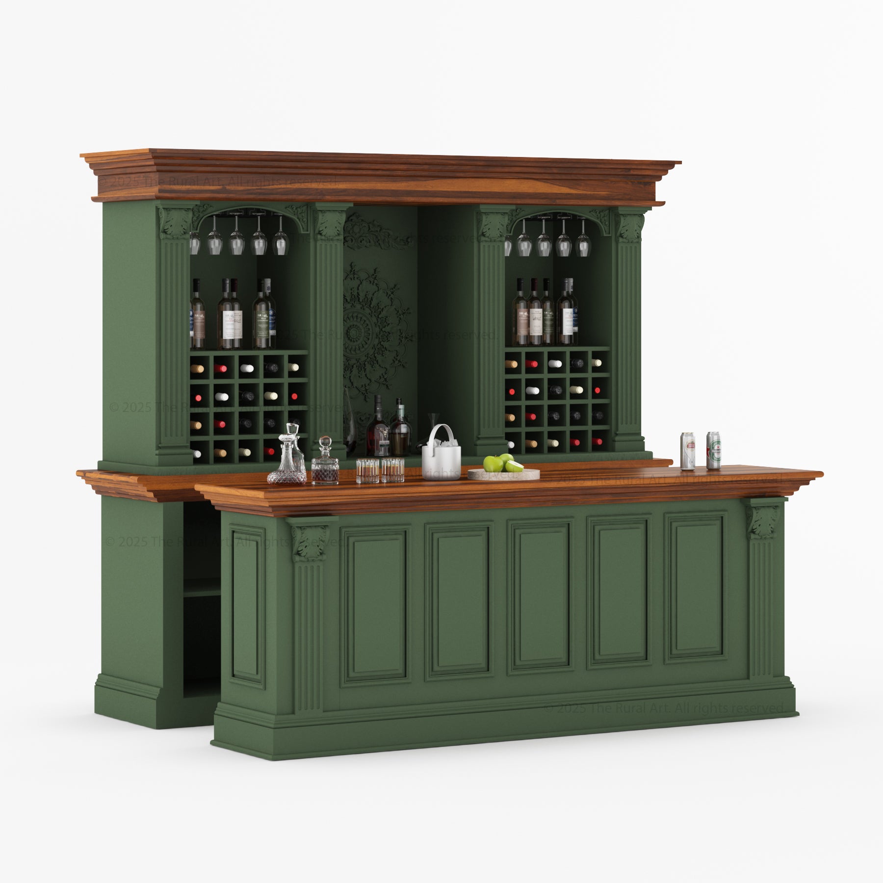 Napa Valley Grandeur Wine Bar Hutch and Counter