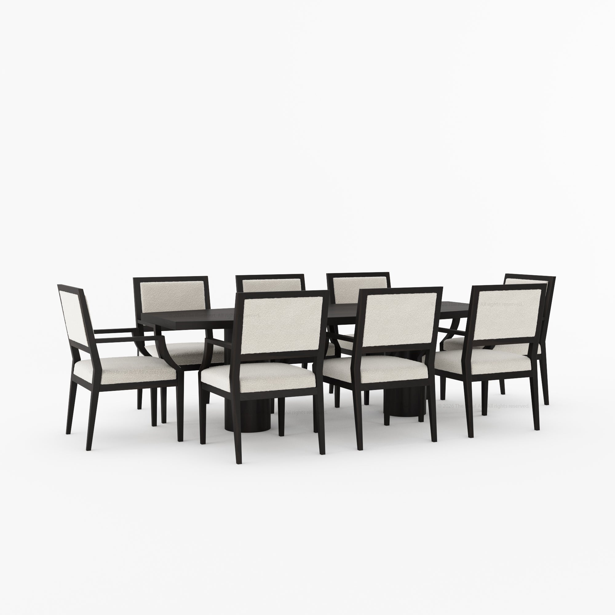 Winslow Solid Wood Oval Dining Table Set with Upholstered Chairs