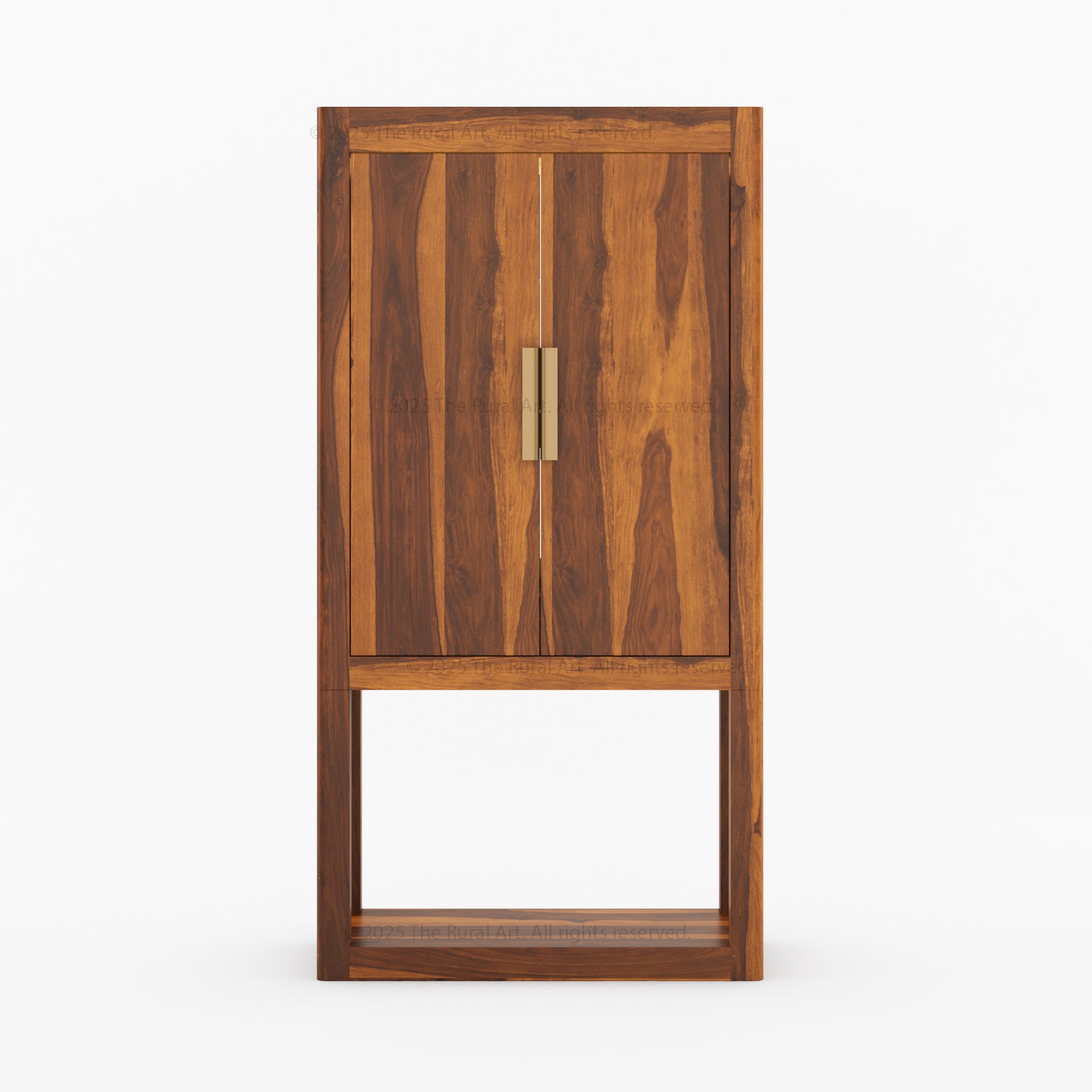 Aspen Modern Solid Wood Wine Bar Cabinet with Open Base