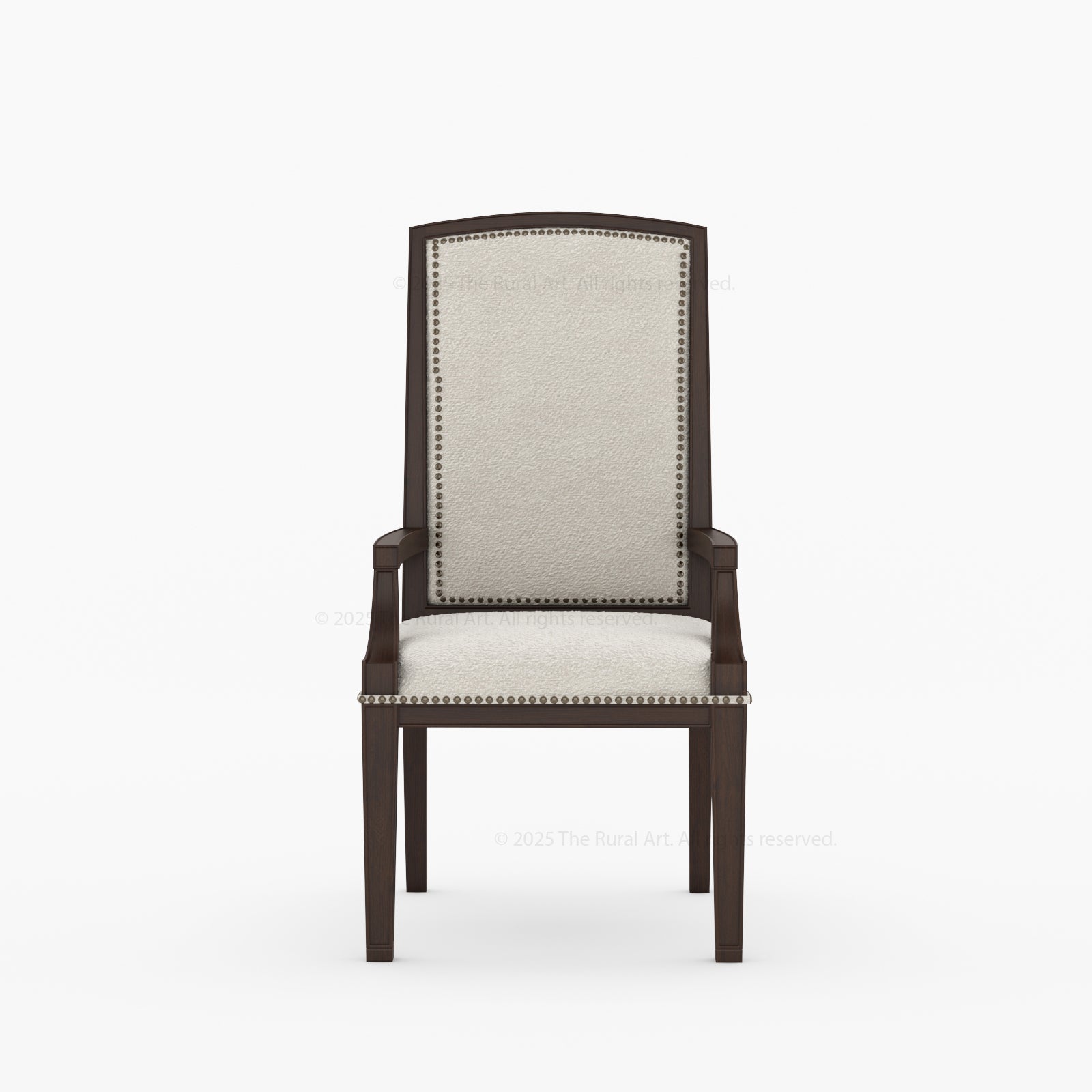 Scottsdale Round Pedestal Solid Wood Dining Set with Upholstered High-Back Chairs