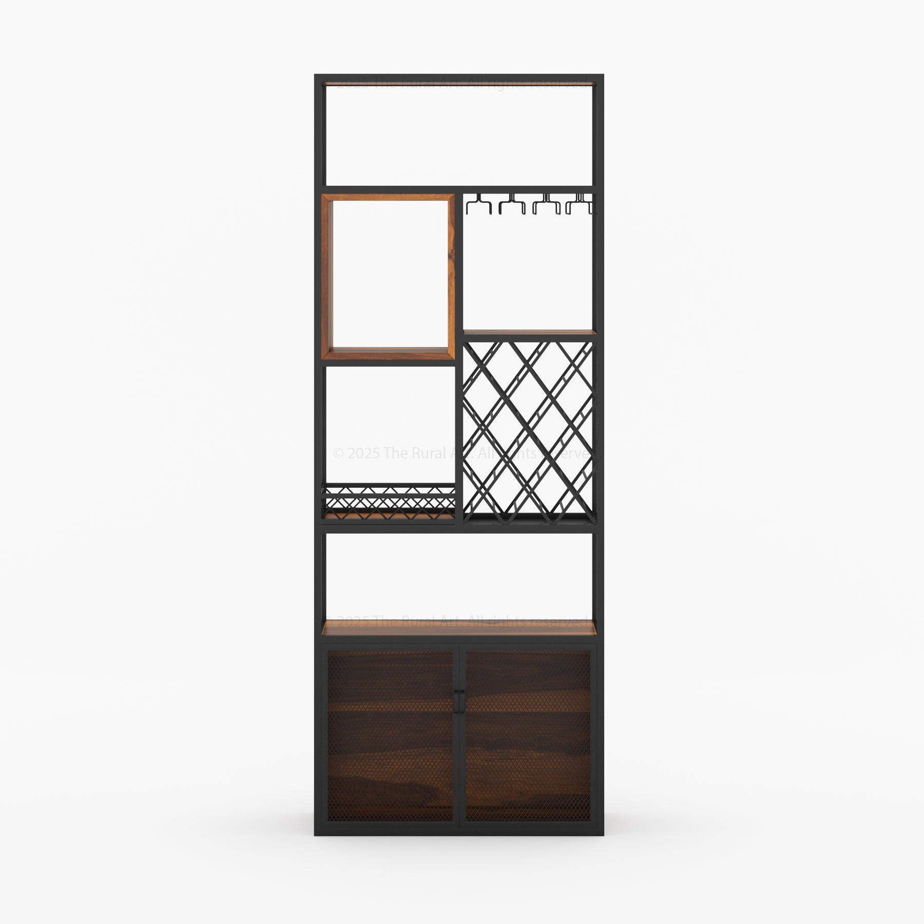 Philadelphia Modular Industrial Home Wine Bar Cabinet Rack