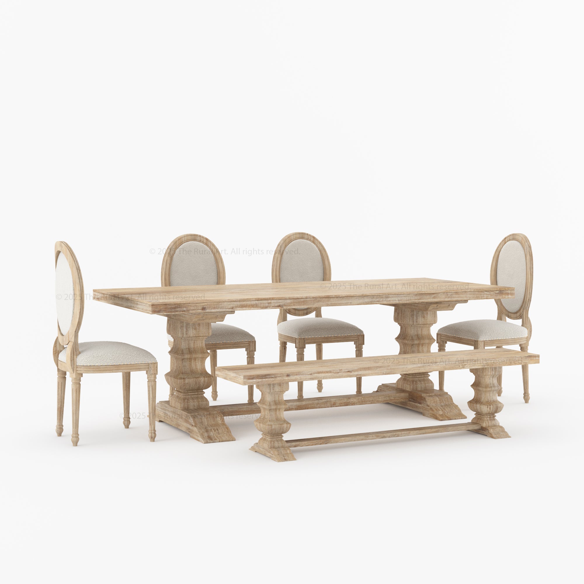Crossett Solid Wood Dining Table Set with Upholstered Chairs Optional Bench