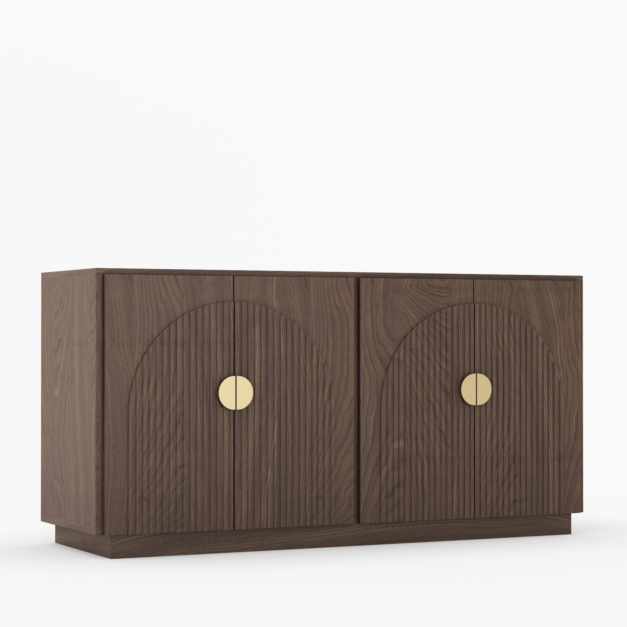 Clifton Fluted Arc-Front Solid Wood Wine Bar Sideboard