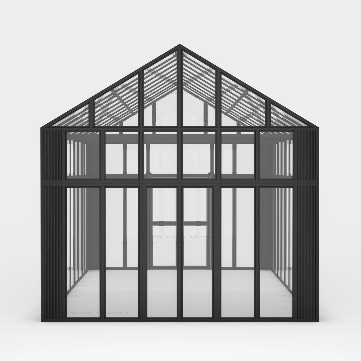 Boulder Estate Black Metal & Glass Greenhouse