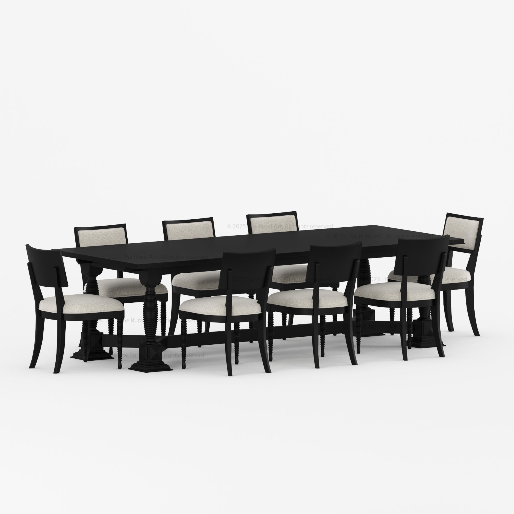 Monterey Solid Wood Dining Table & Upholstered Chair Set