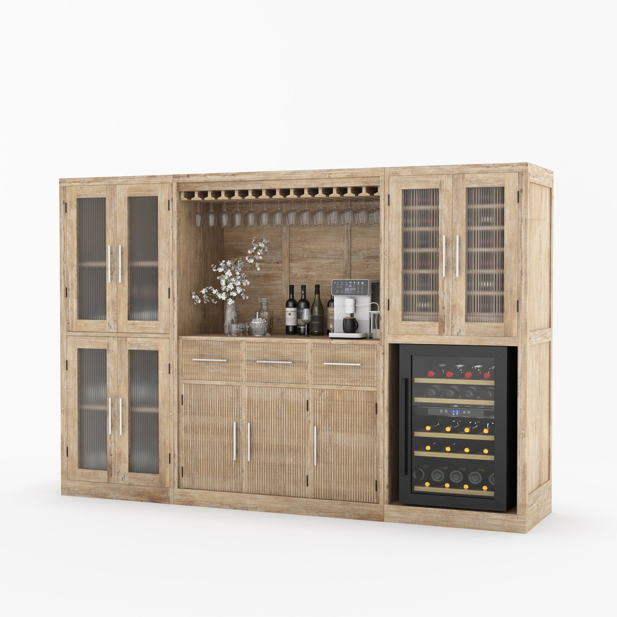 Kentucky Grand Reserve Wine Bar Cabinet with Fridge Space & Coffee Station