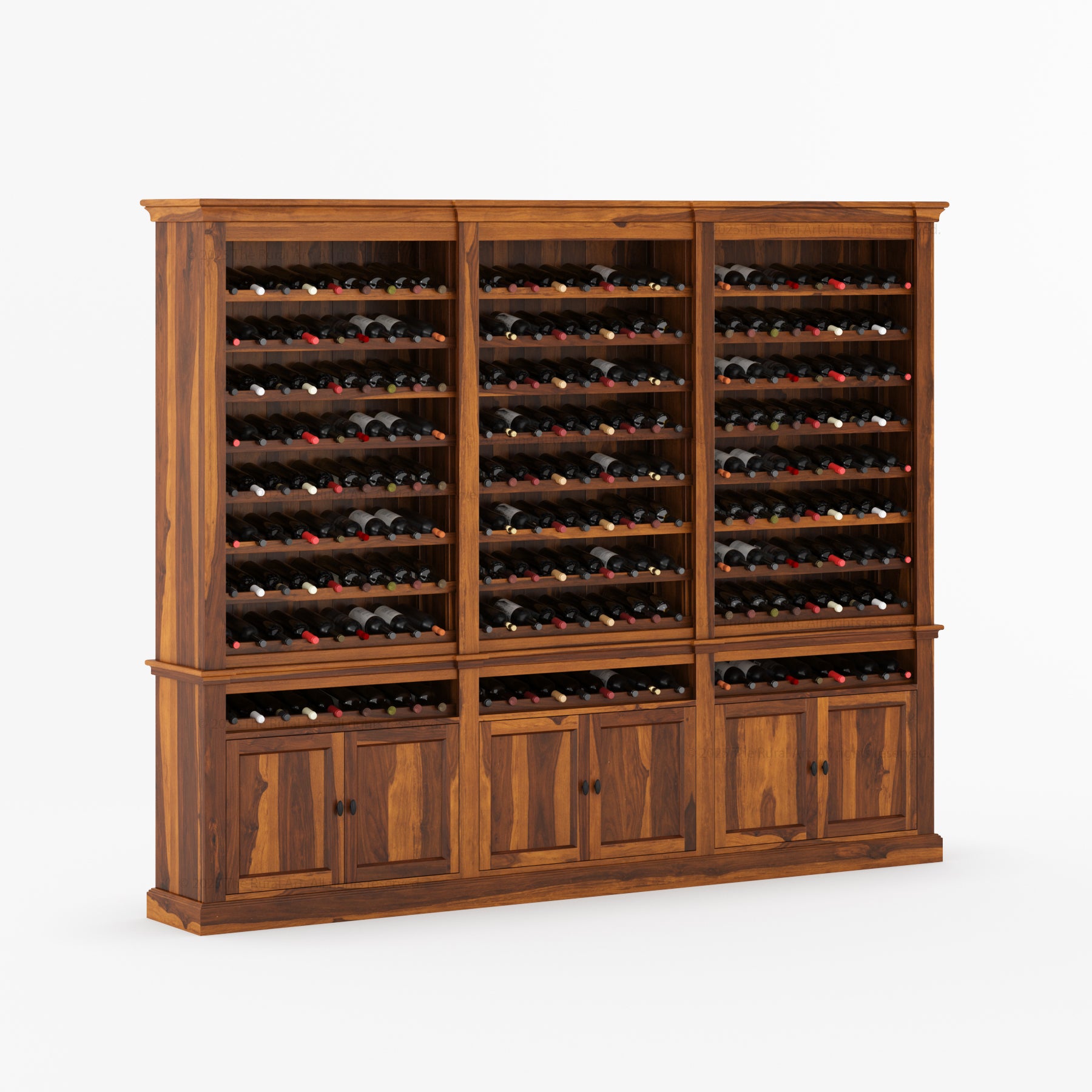 Grand 300 Bottle Wine Cellar Storage Rack Handcrafted In Solid Wood