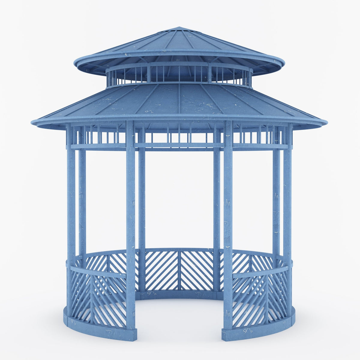 Portsmouth Double-Tier Estate Pavilion Wrought Iron Garden Gazebo