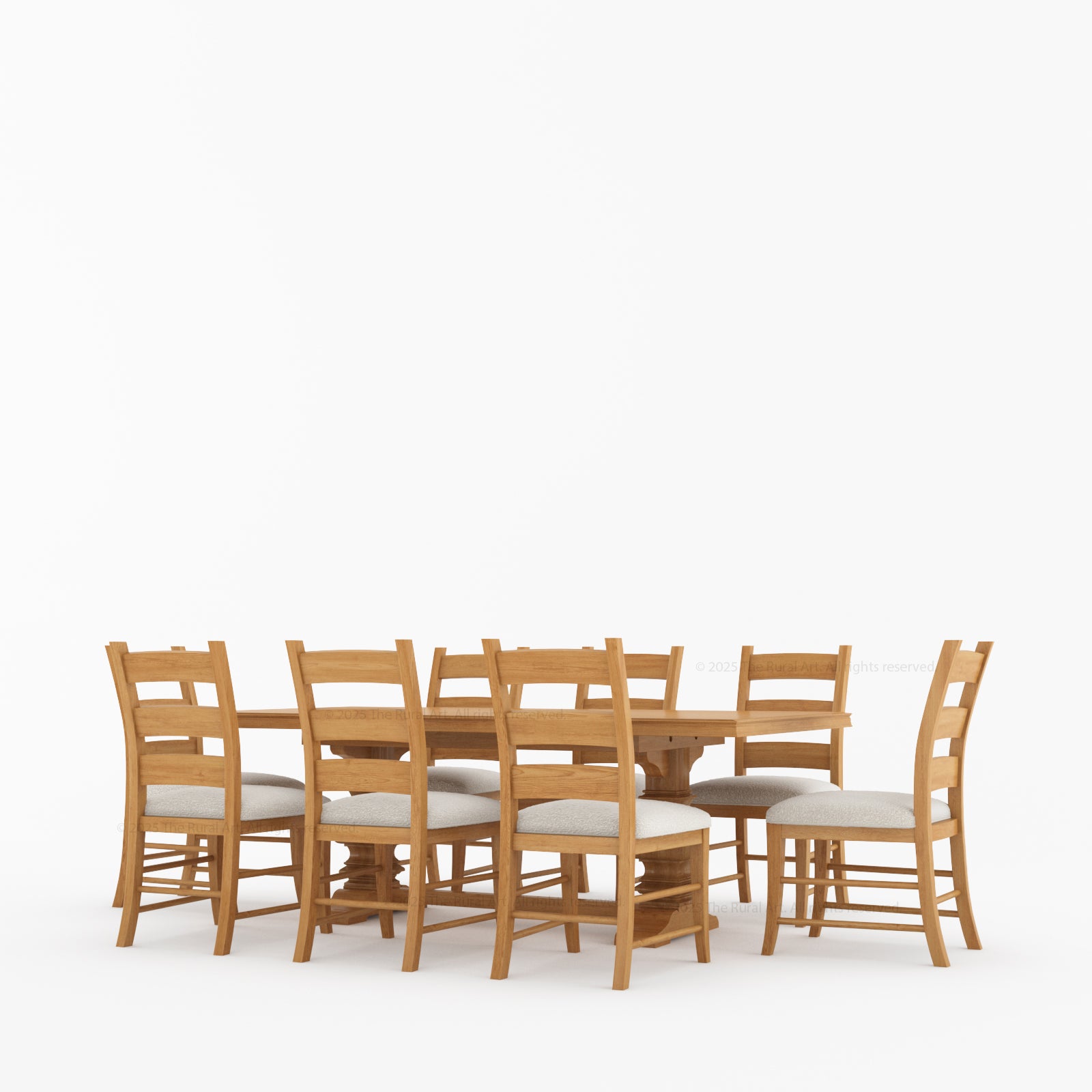 Goldfield Classic Solid Wood Dining Table & Ladder Back Chair Set