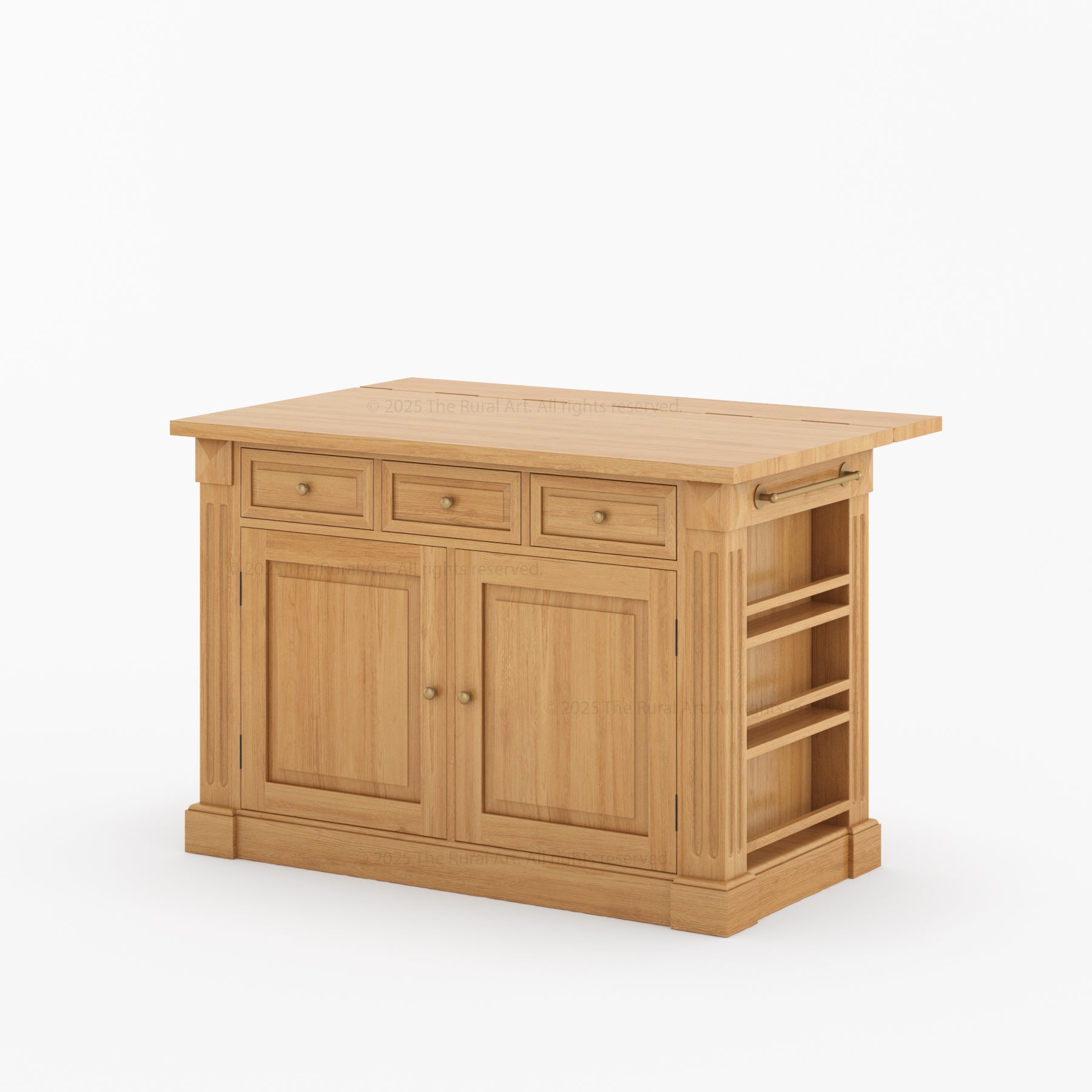 Belmont Solid Teakwood Kitchen Island with Drop Leaf