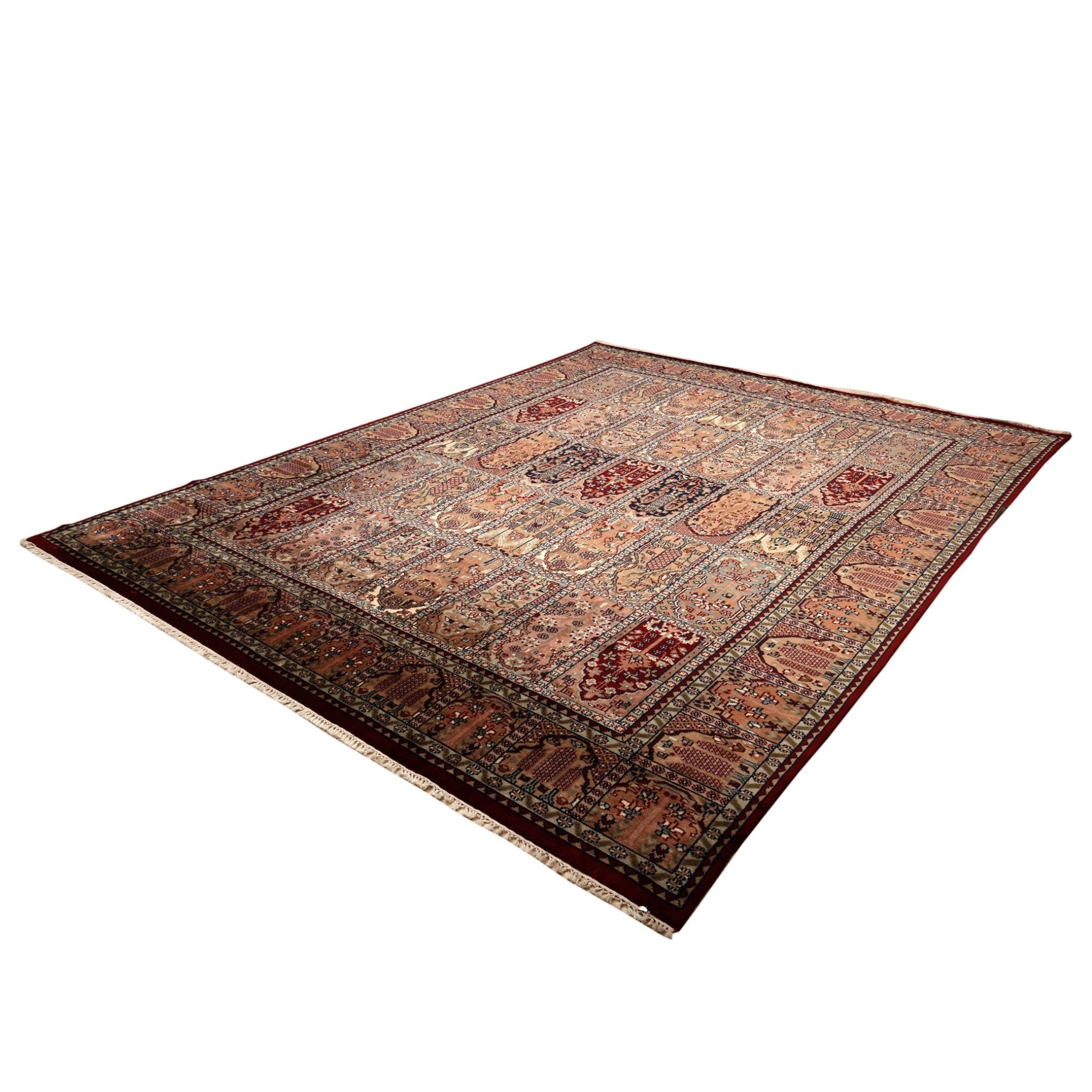 Bozeman Hand-Knotted Wool Oriental Rug – Dusty Rose, Crimson & Ivory