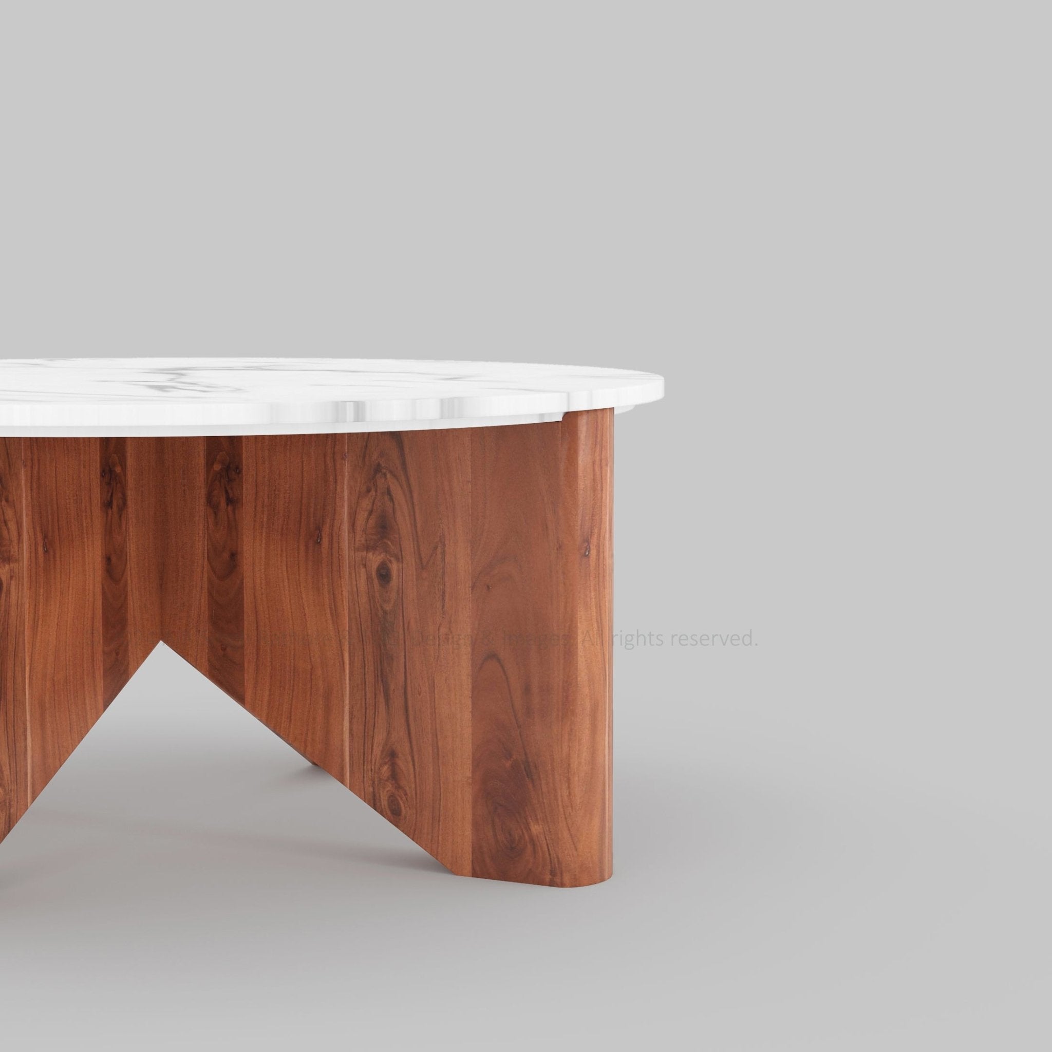 Austin Luxe Solid Wood Marble Coffee Table
