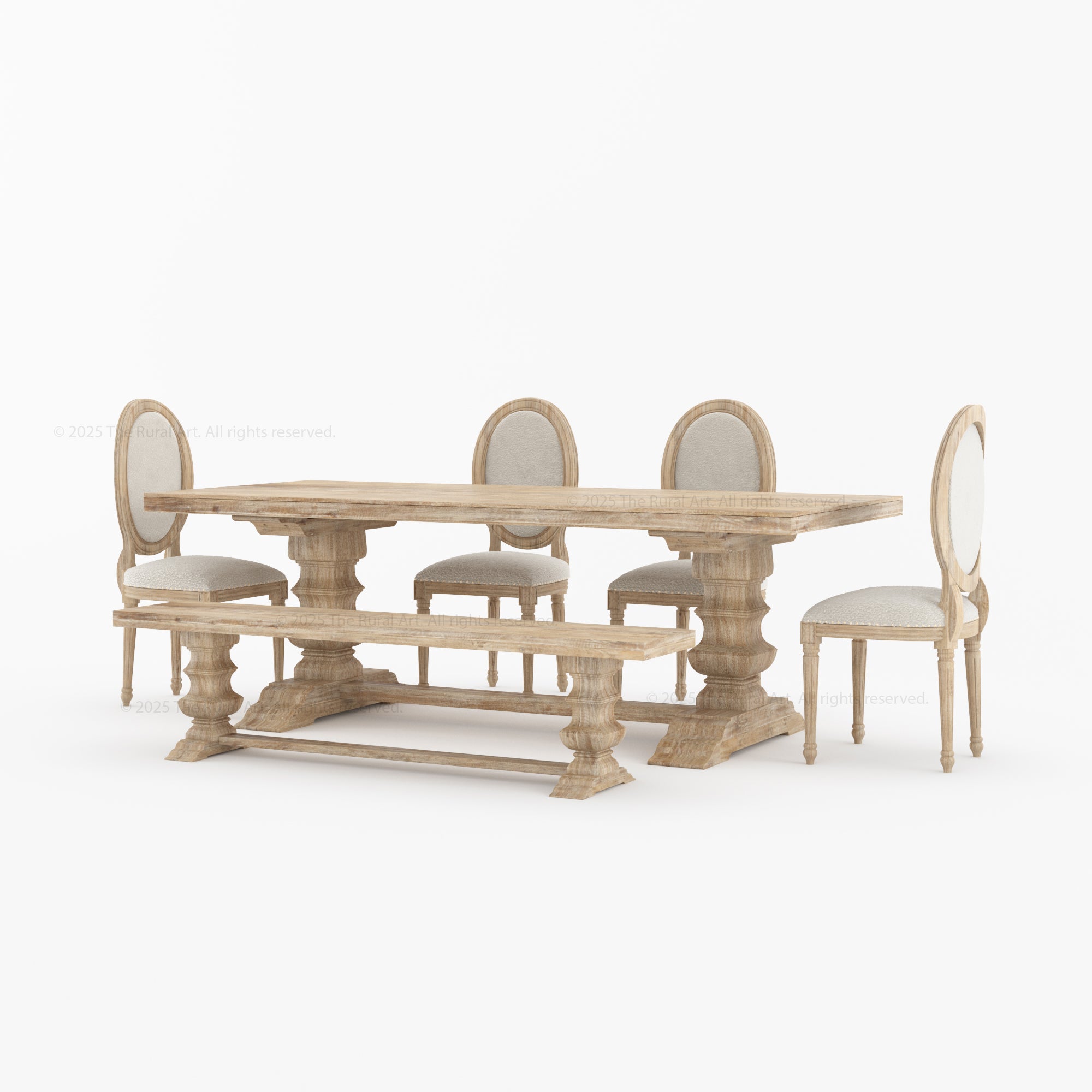 Crossett Solid Wood Dining Table Set with Upholstered Chairs Optional Bench