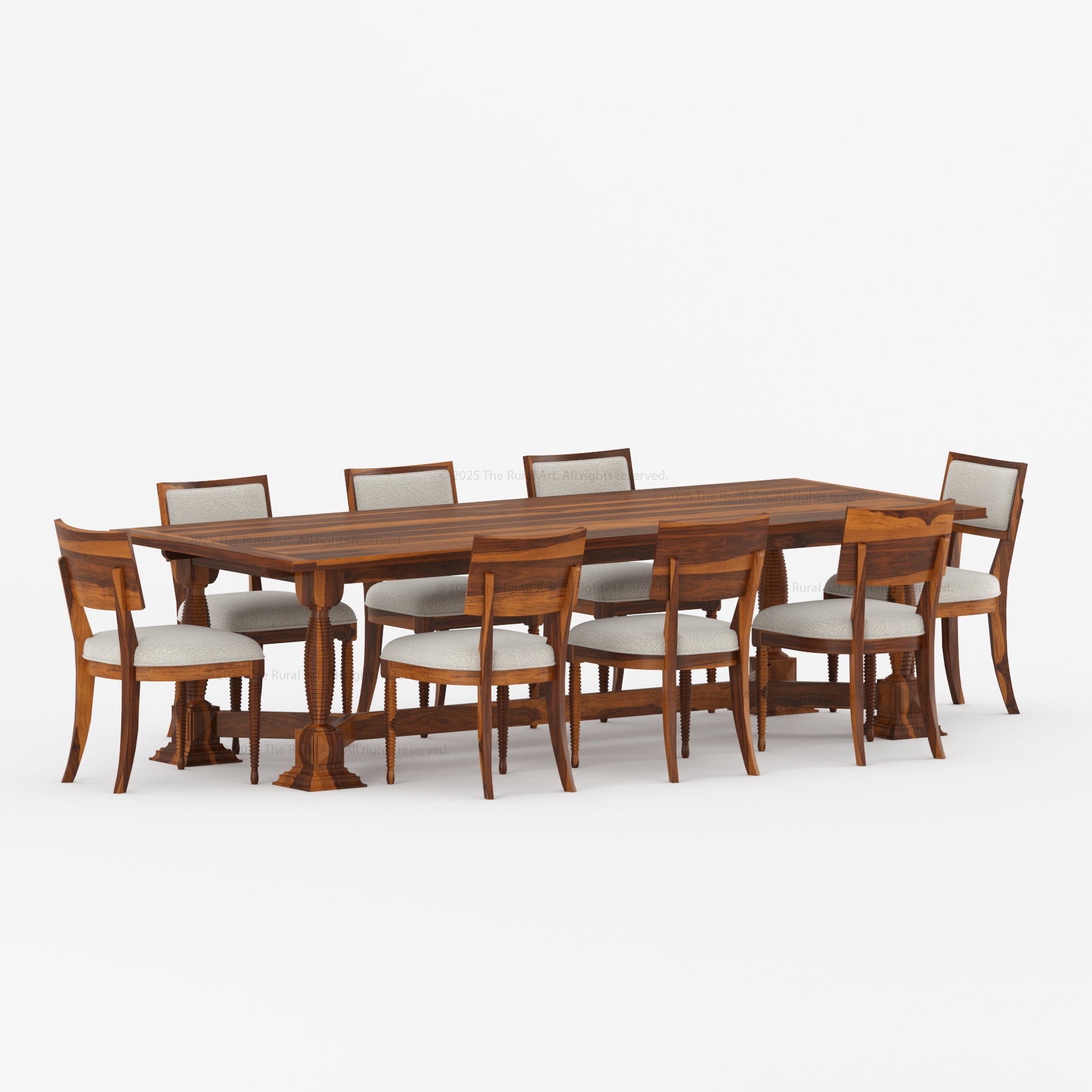 Monterey Solid Wood Dining Table & Upholstered Chair Set