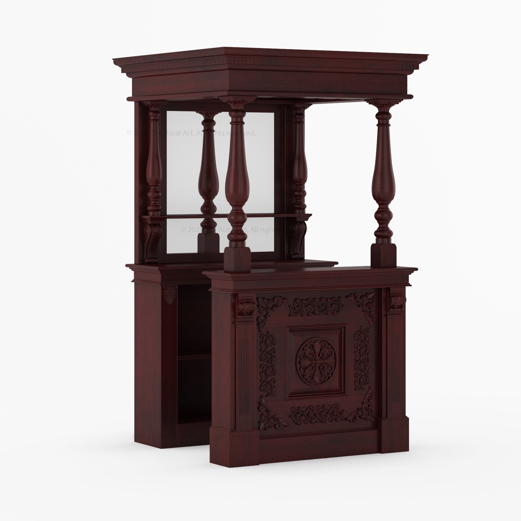 Italian Luxury Ornate Carved Wine Bar - Made in Italy