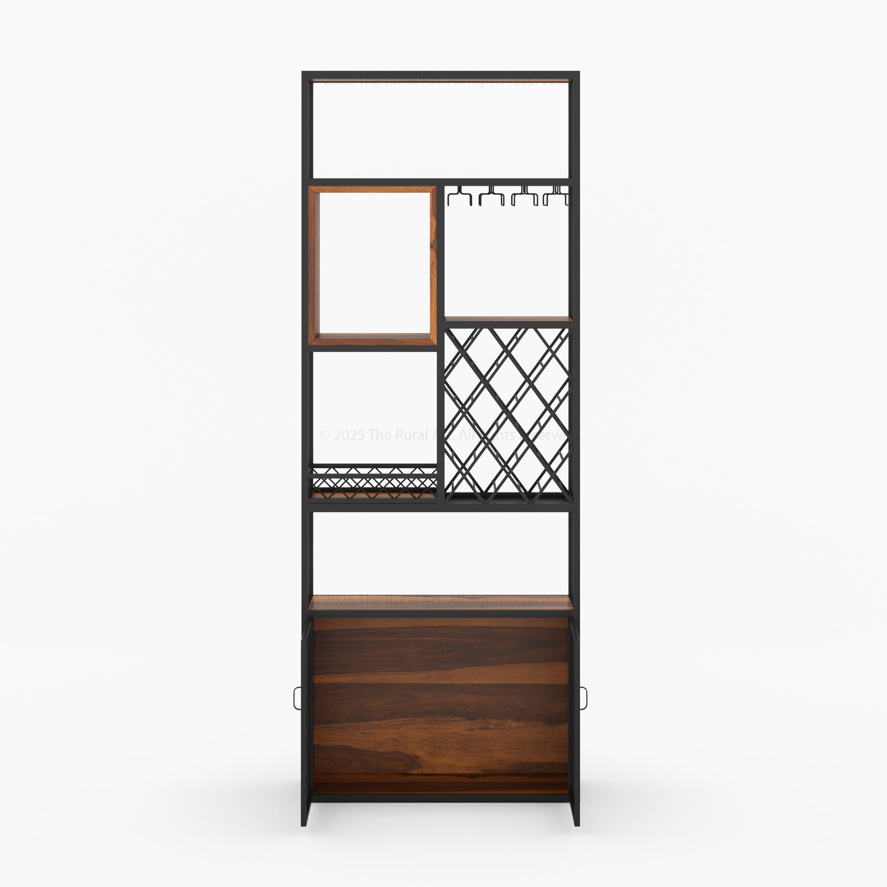 Philadelphia Modular Industrial Home Wine Bar Cabinet Rack