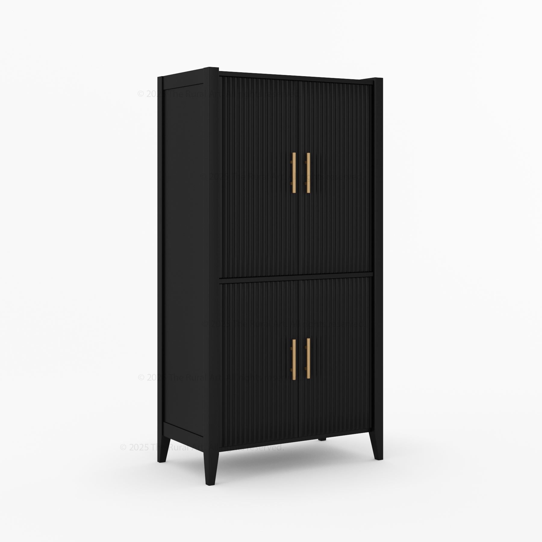 Monarch Tall Bar Cabinet in Solid Wood with Glass-Back Display