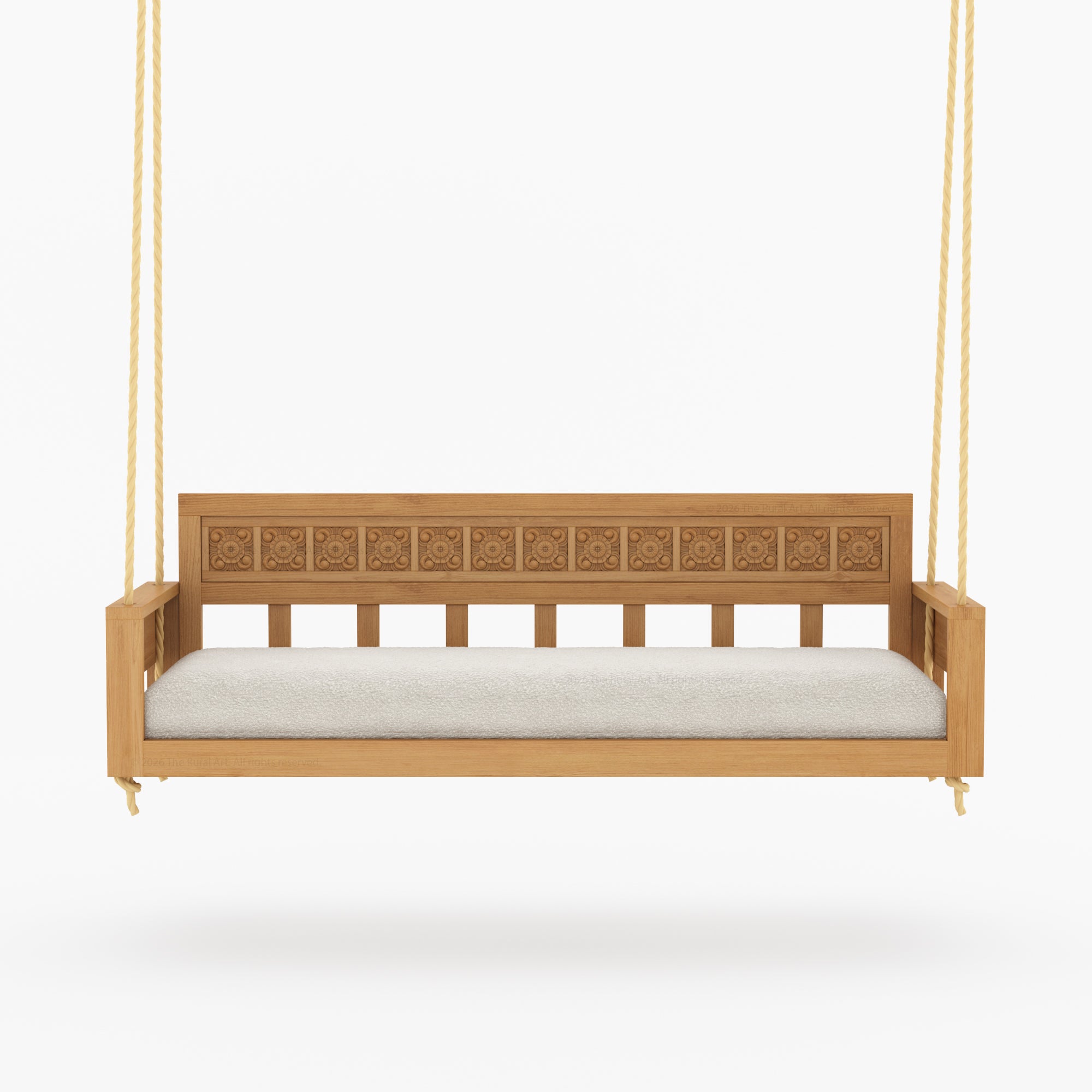 Ocala Hand-Carved Solid Wood Outdoor Porch Swing