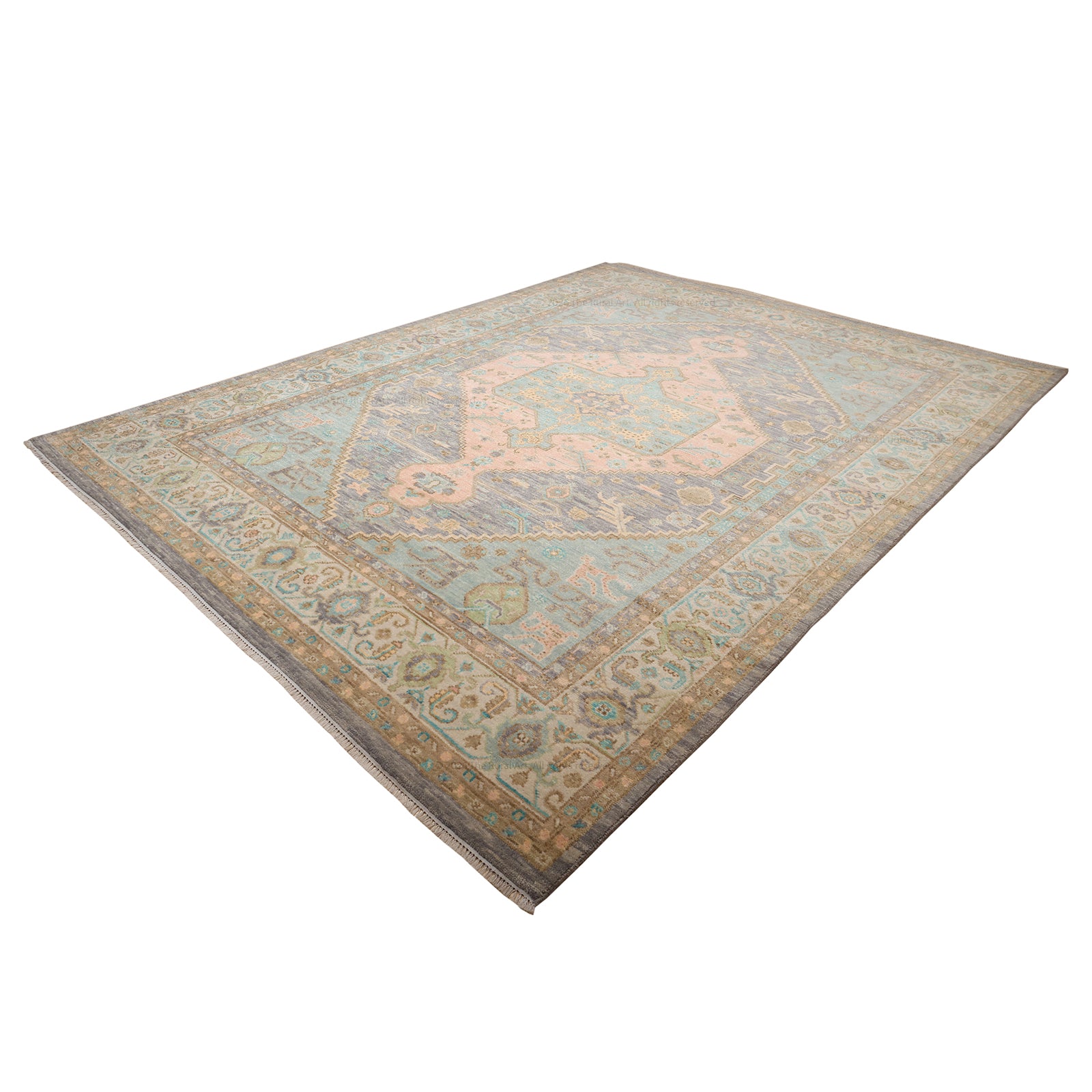 Marseille Vintage Oushak Hand-Knotted Wool Rug