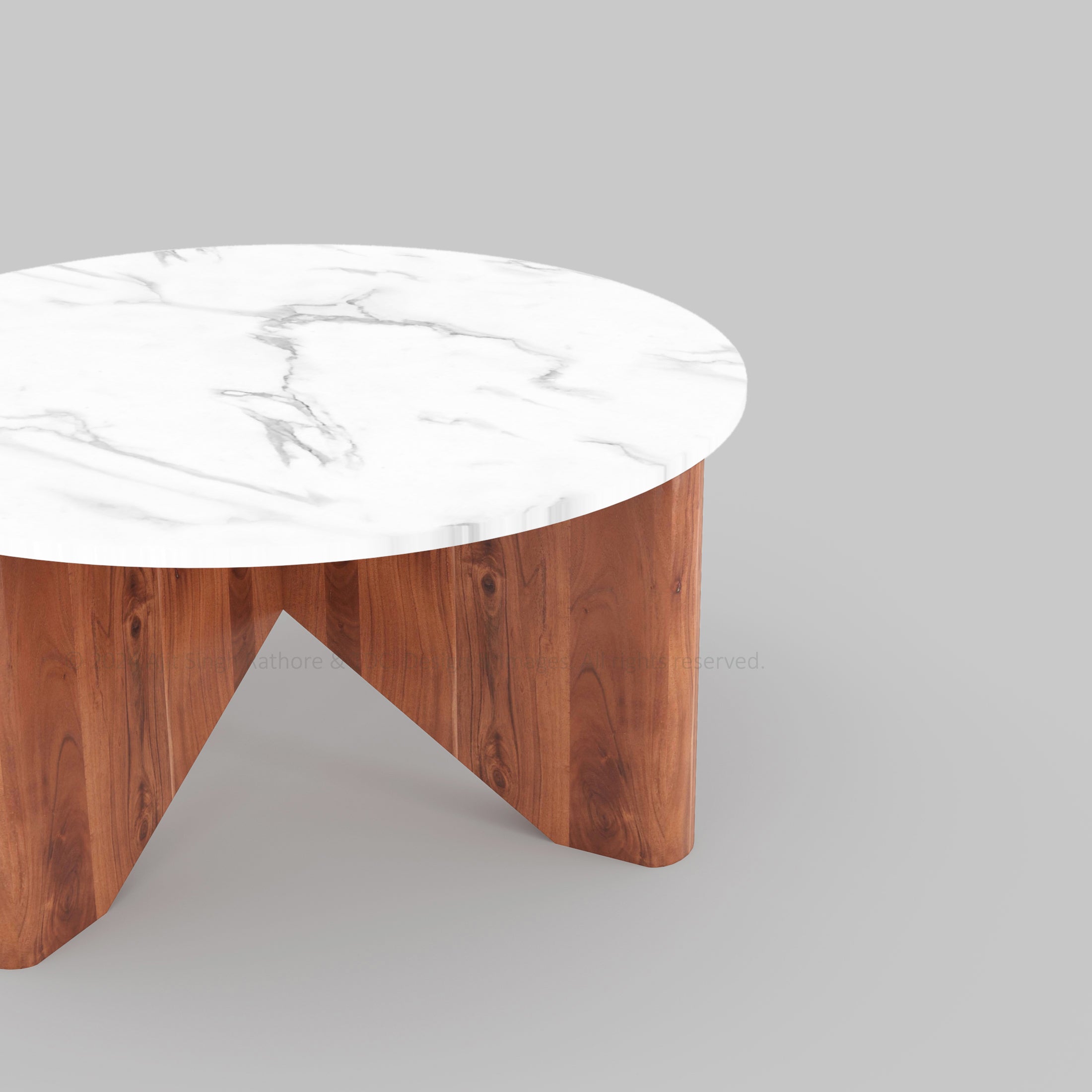 Austin Luxe Solid Wood Marble Coffee Table